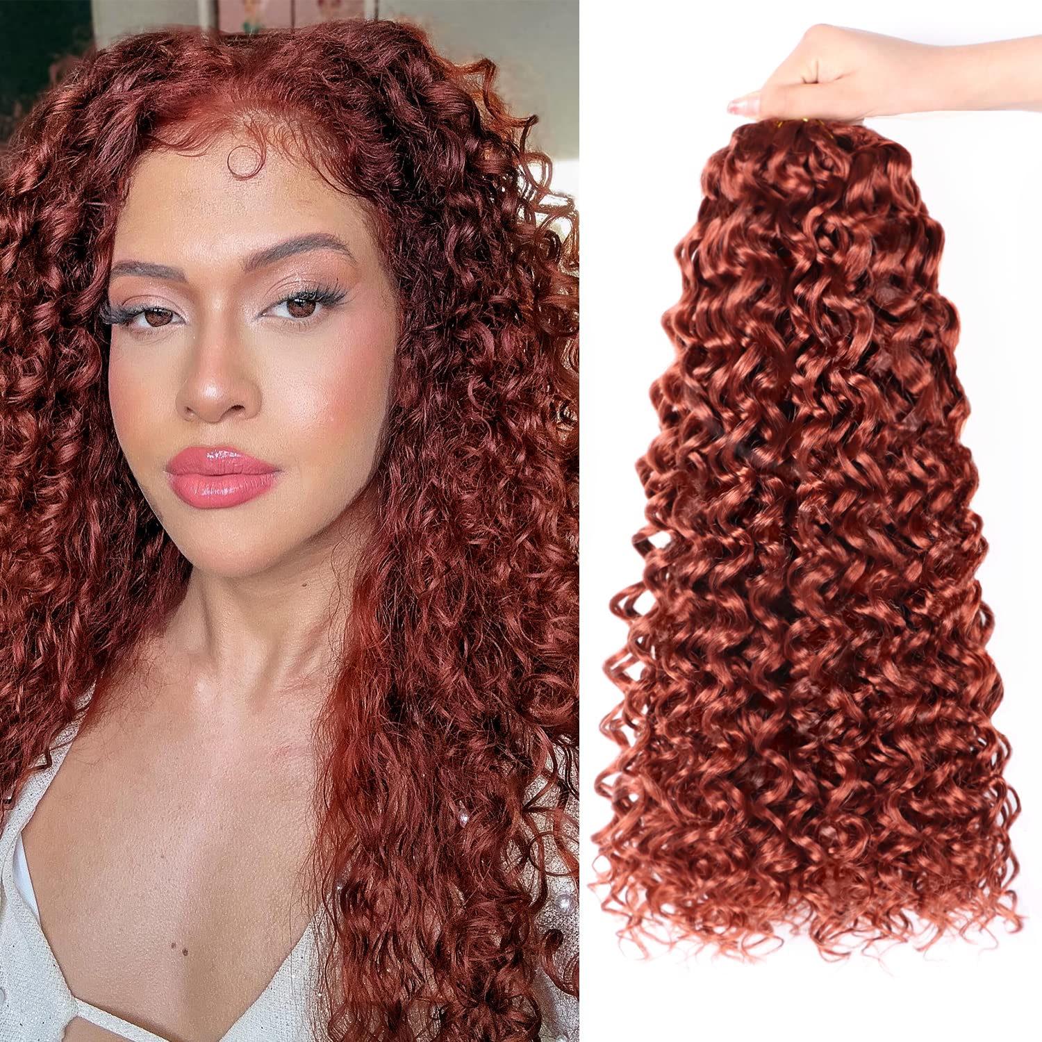 Gogo Curl Crochet Hair 7 Packs Curly Crochet Deep Wave Crochet Hair 14 inch Curly Hair Crochet for Women Beach Curl Crochet Hair