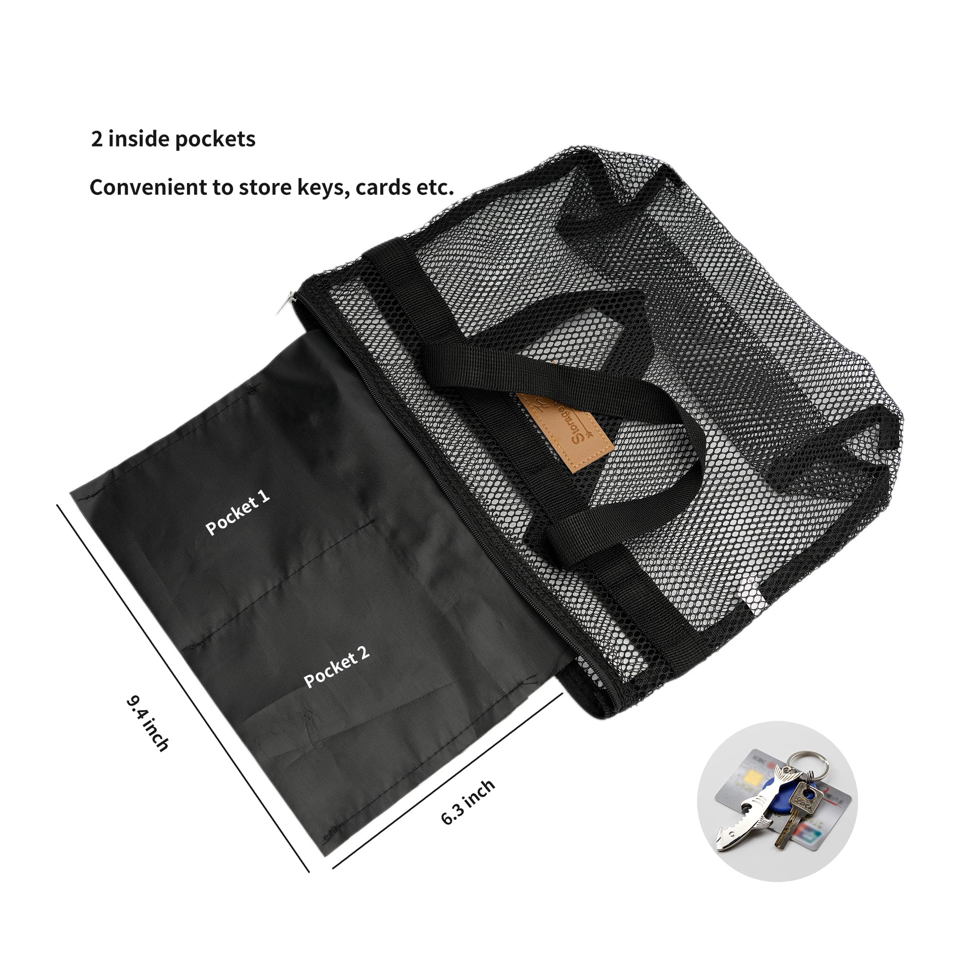 Topasion Mesh Shower Caddy Bag Portable Hanging Toiletry And Bath Organizer With Zipper For Travel, Gym, Camping, College Dorms,