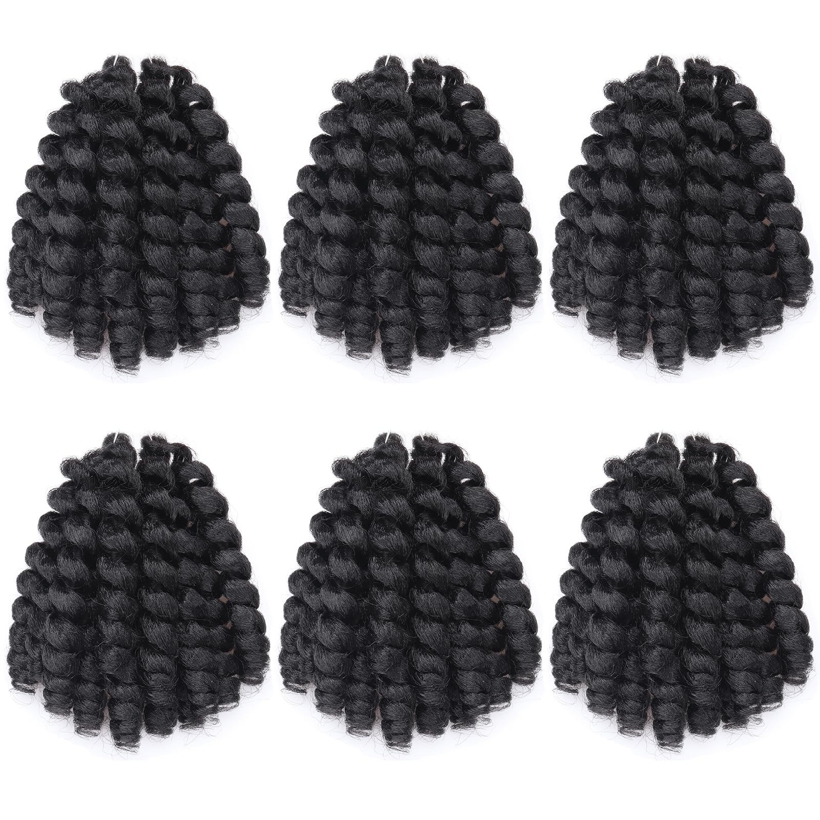 Jamaican Bounce Crochet Hair Wand Curl Crochet Hair Crochet Hair 6Packs Twist Braid Hair Crochet Curly Hair For Black Women Curl