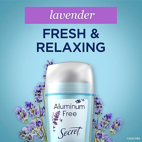 Secret Aluminum Free Deodorant for Women, 48hr Odor Protection, Naturally Derived Ingredients, Free of Parabens Dyes Talc & Baki