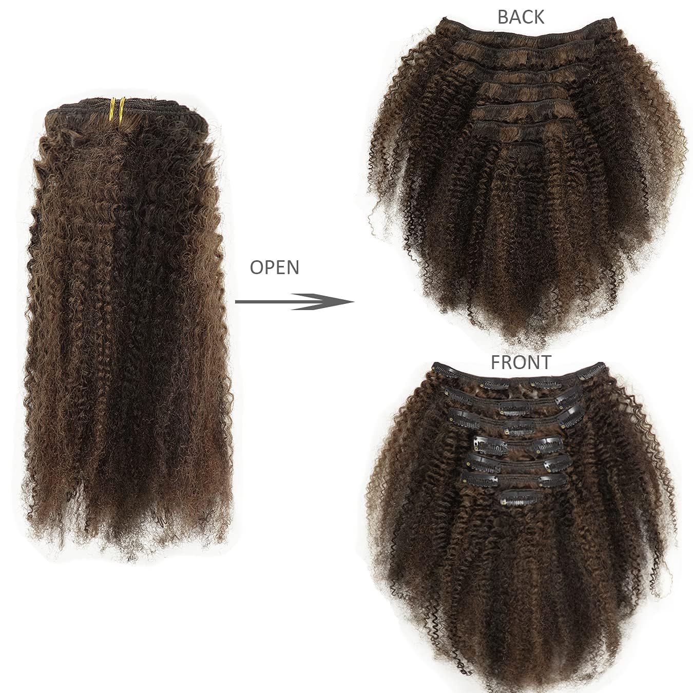 Lacer Clip In Hair Extensions Human Hair Afro Kinky Curly 4B 4C Remy Hair Clip In Extensions 18 Inch 8A Grade Thick Hair End Hum