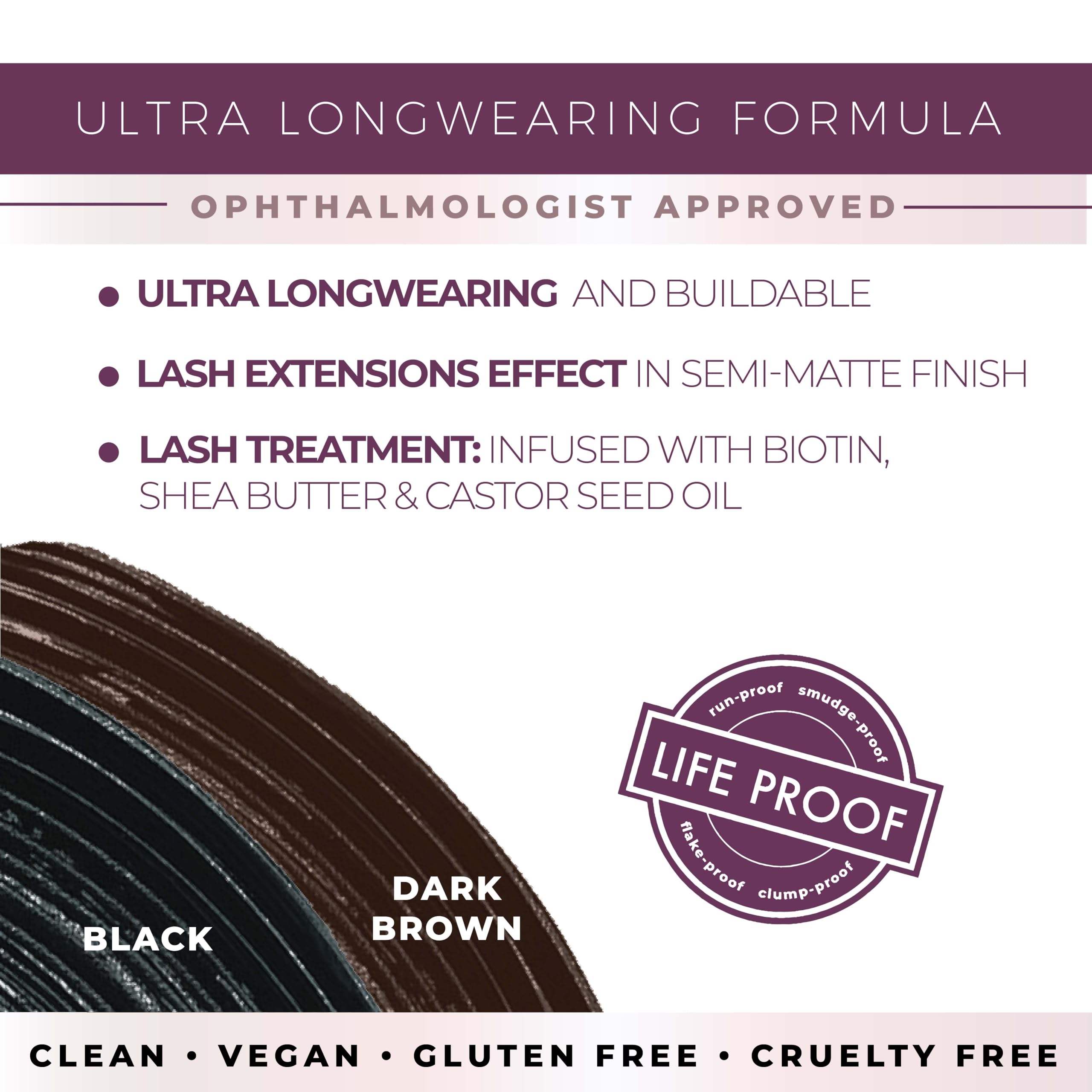 Blinc Lash Extension Tubing Mascara, Extreme Lengthening and Defining Mascara with Biotin, Ultra-Longwearing Washable Mascara, C