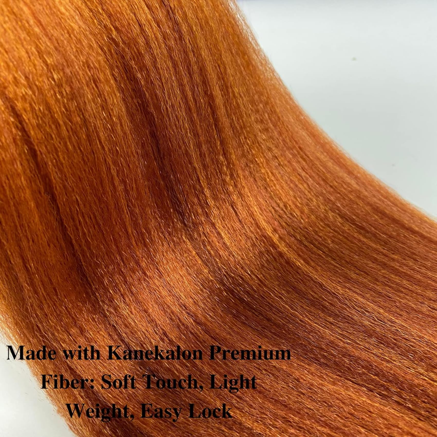 Neon Ginger Braiding Hair Pre Stretched Kanekalon Braiding Hair Extensions Feed In Braiding Hair 26 Inch 6 Packs