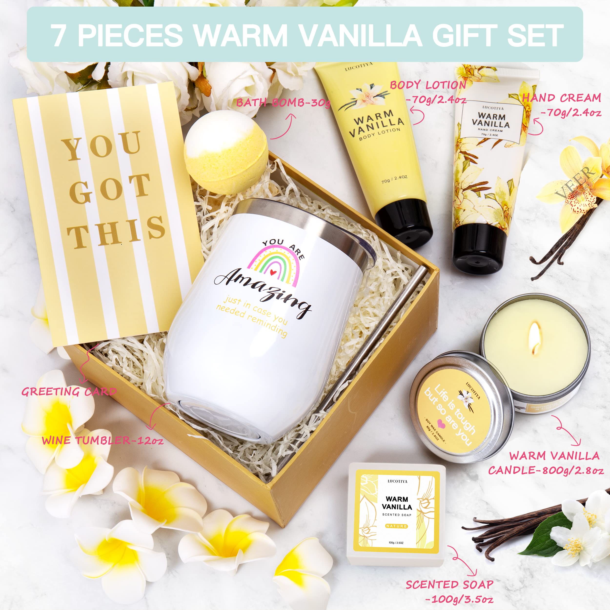 Gifts For Women, Birthday Gifts For Women Relaxing Spa Gifts Baskets For Women Warm Vanilla Bath And Body Gifts Set Self Care Gi