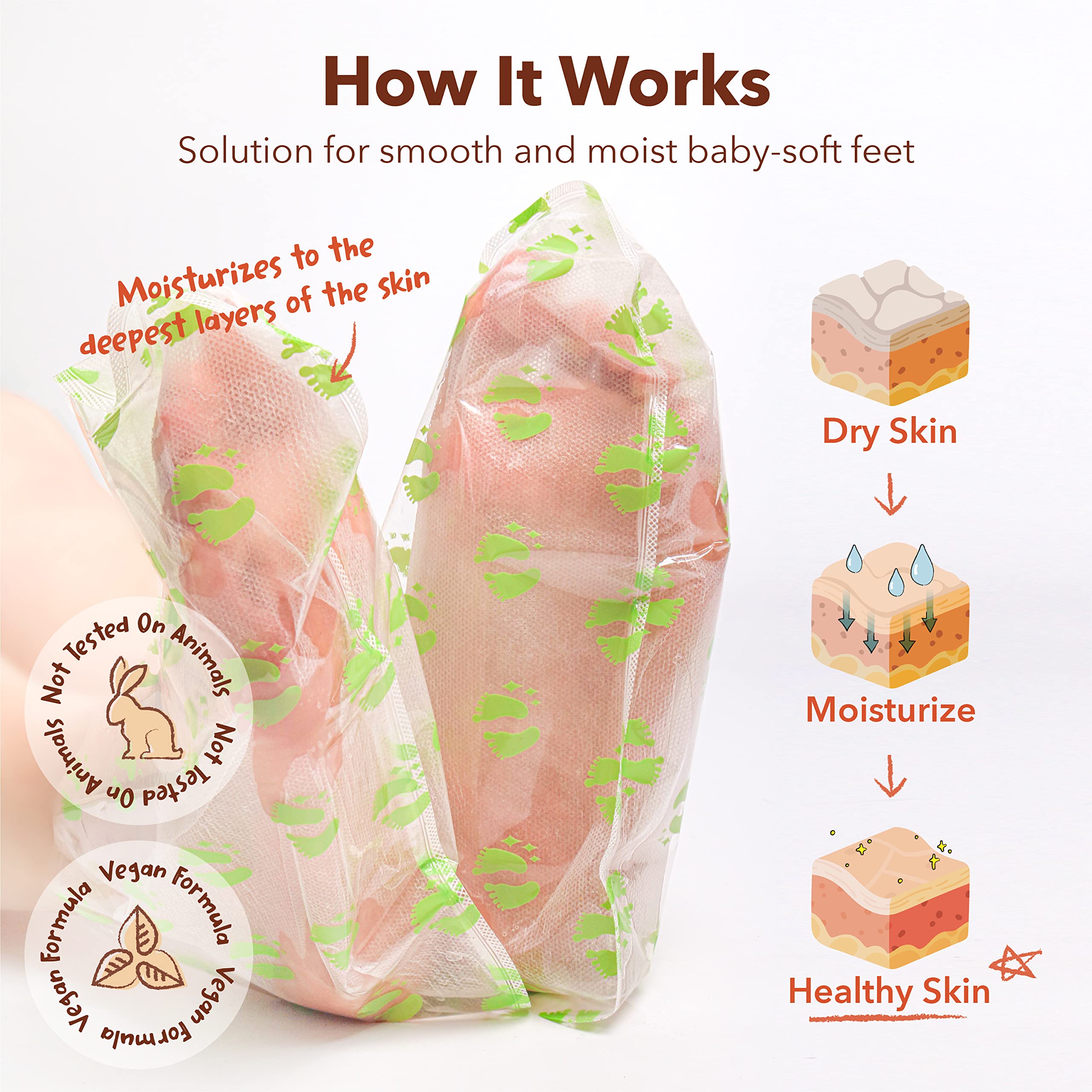 Purederm Exfoliating Foot Mask (3 Pack) - Regular Size Exfoliating Foot Masks For Cracked Feet, Dry Skin, Callused Feet