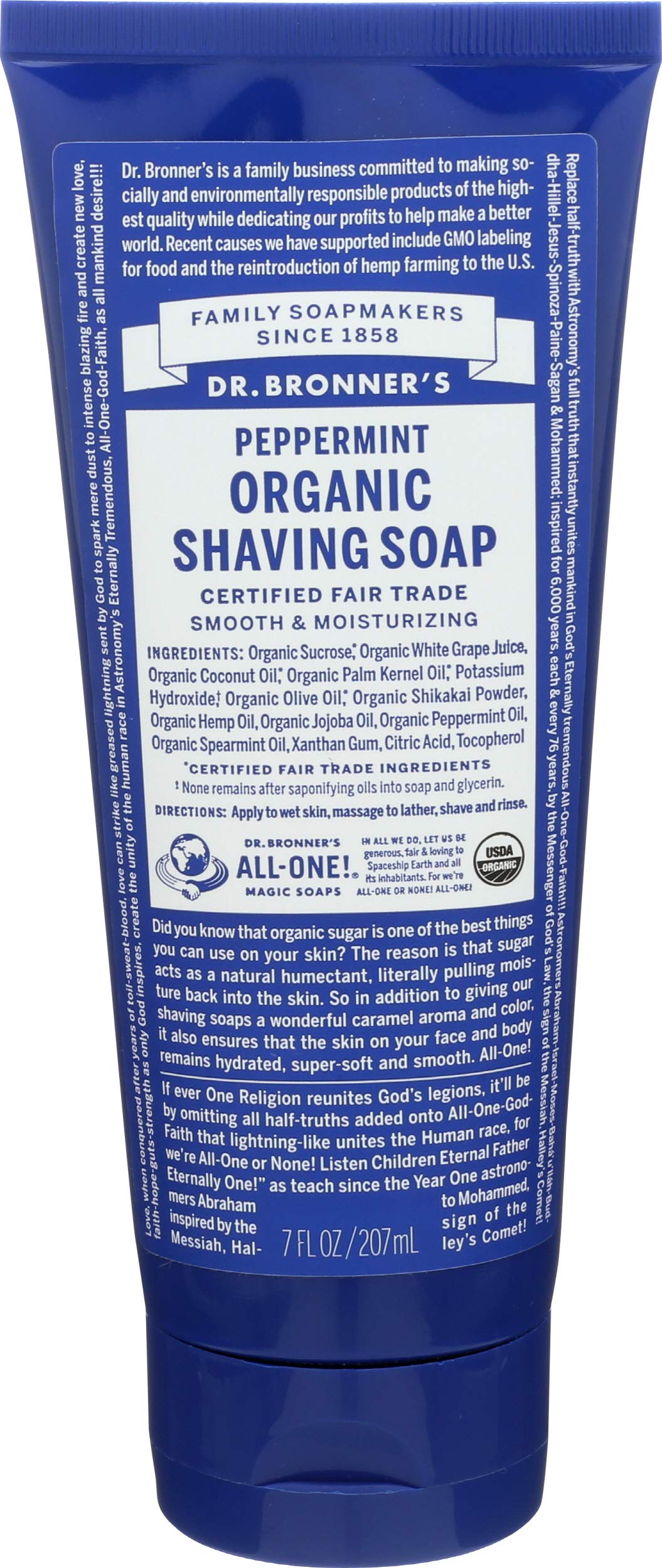 Dr. Bronner's Certified Organic Body Care Spearmint Peppermint Shaving Gels 7 fl. oz. (a)
