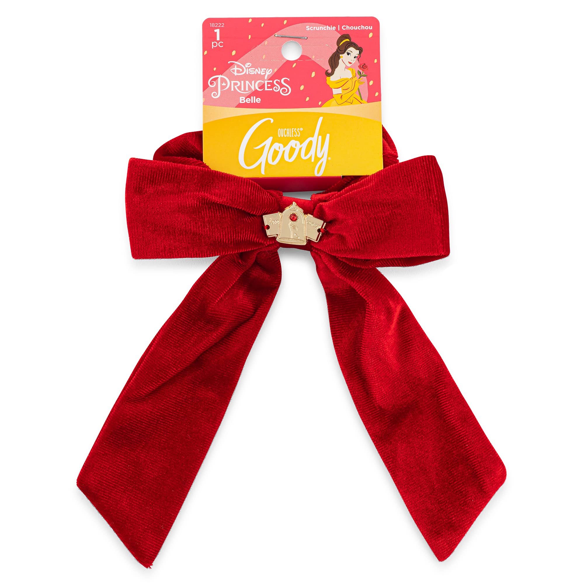 GOODY Ouchless XL Scrunchie Bow - Disney Princess, Belle - Hair Accessories for Men, Women, Boys & Girls - Style With Ease & Kee