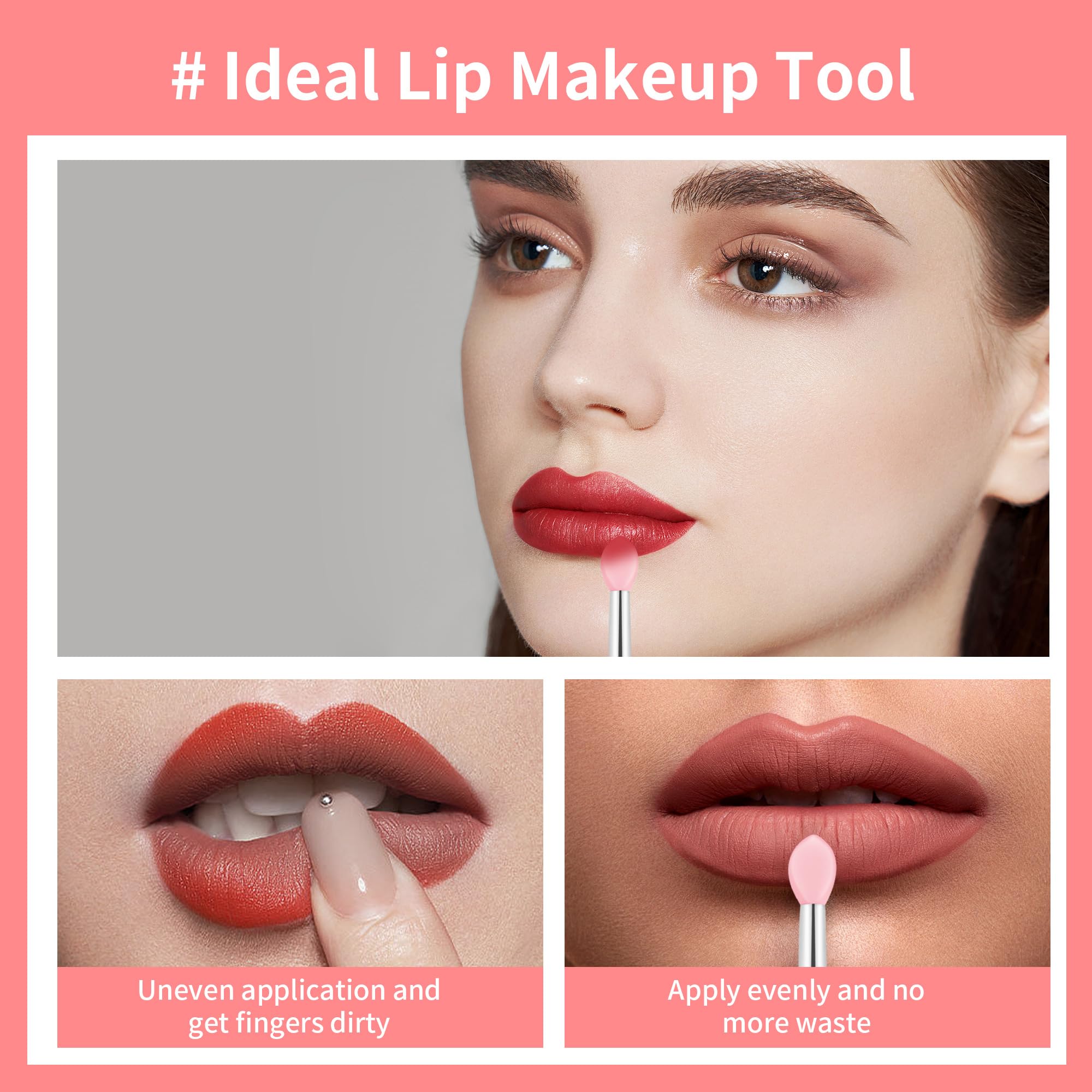 6 PCS Silicone Lip Brush - Yoizyfree Lip Brushes Reusable Lip Mask Applicators Lip Gloss Brush Lipstick Brush Makeup Applicator