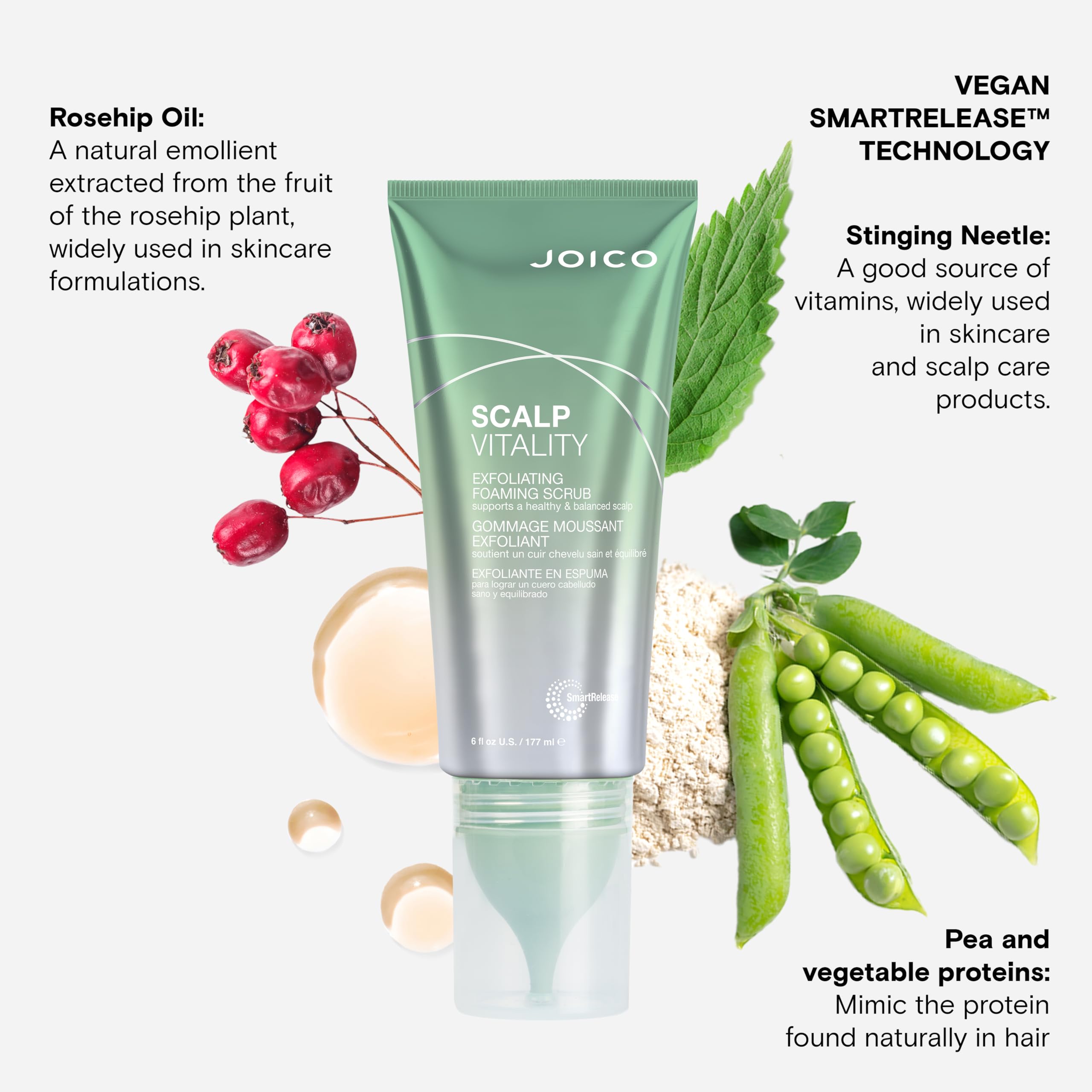 Joico Scalp Vitality Exfoliating Foaming Scrub | Supports A Healthy & Balanced Scalp | For Dry, Oily and Itchy Scalp | Removes E