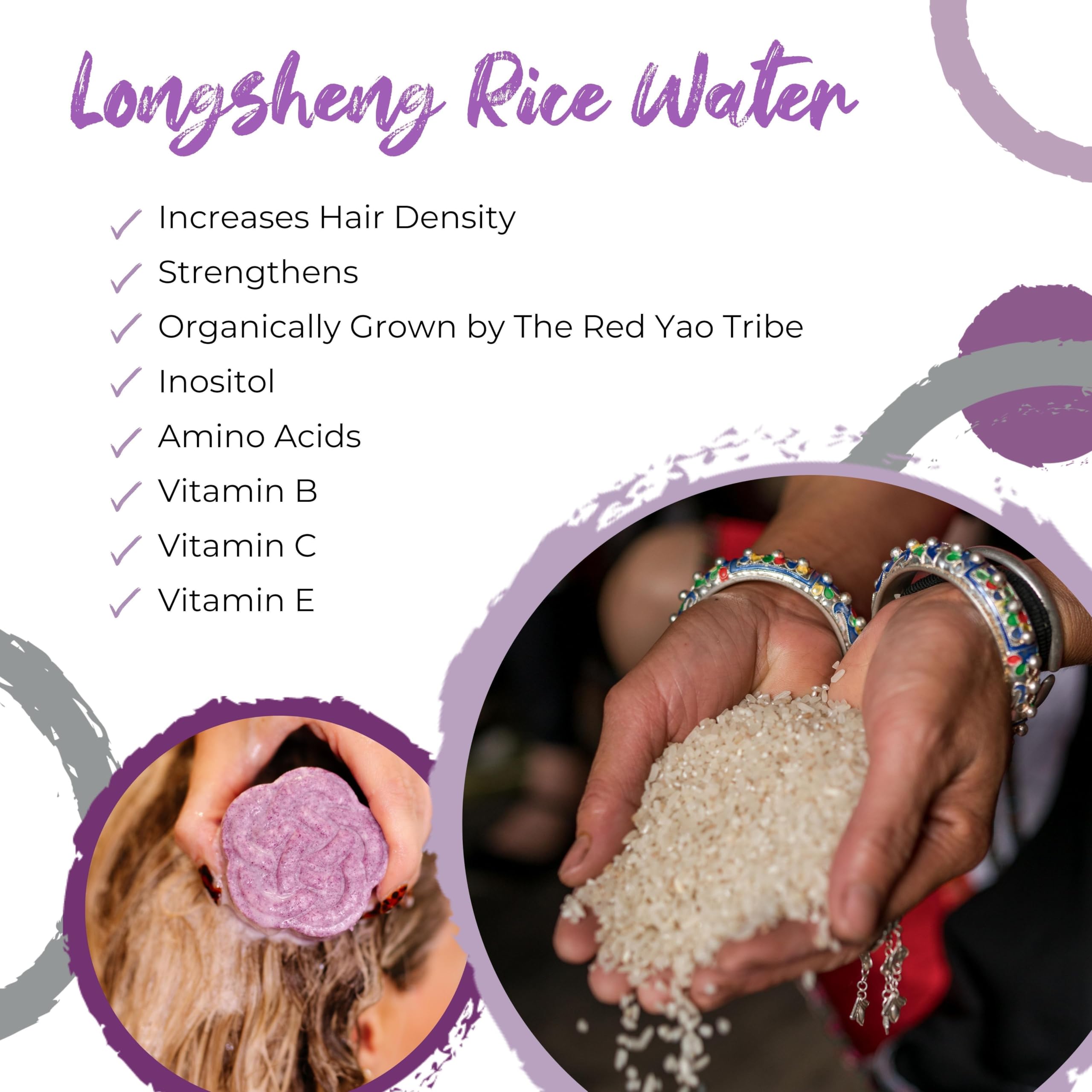 Viori Purple Conditioner Bar - Handcrafted With Longsheng Rice Water & Natural Ingredients - Blonde Hair Toner To Neutralize Bra