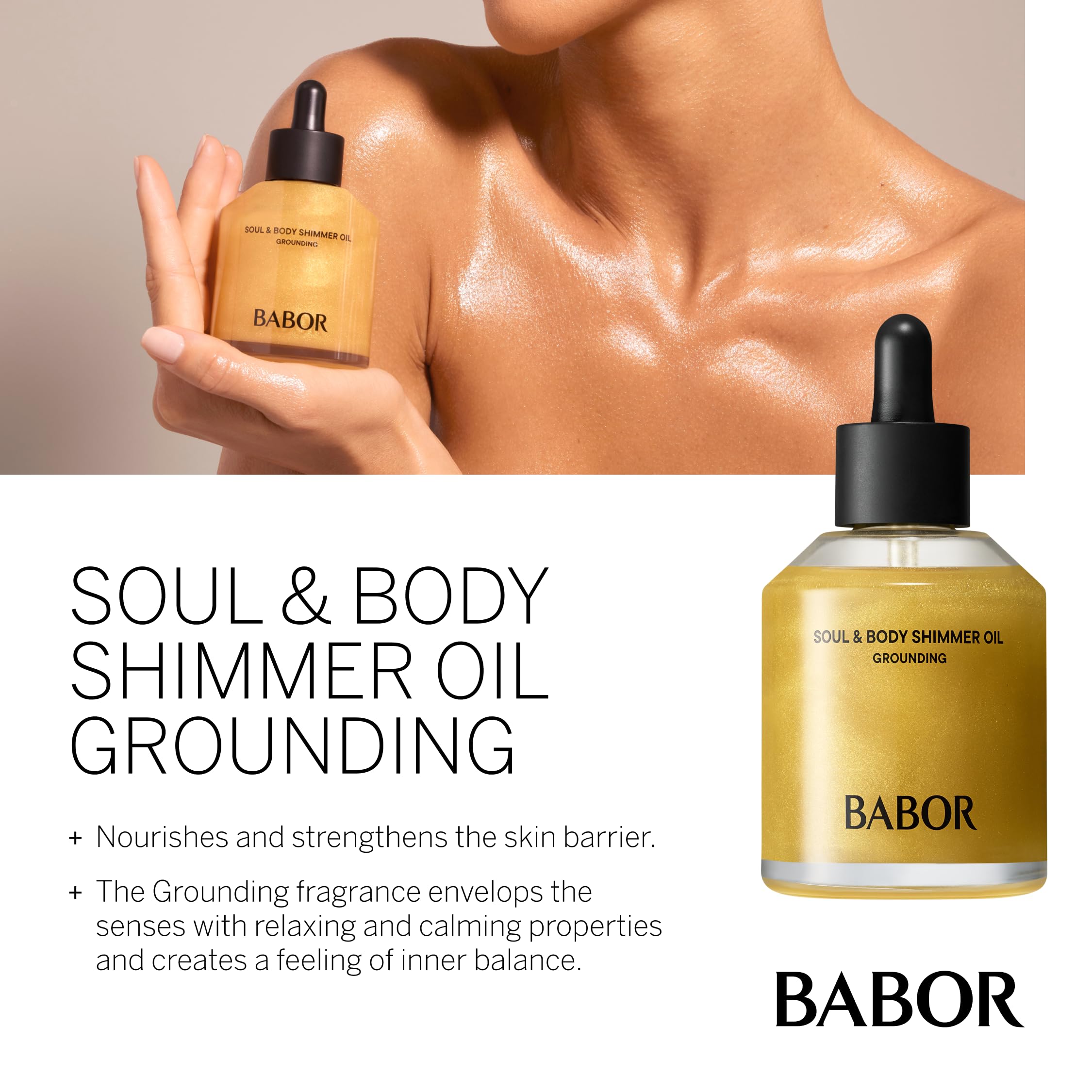 BABOR Soul & Body Shimmer Oil with Vitamin F for Supple and Smooth Skin, Fatty Acids & Plant Oils for Nourished Skin with Radian