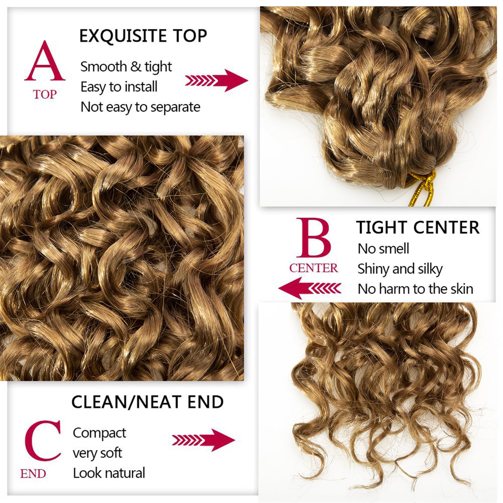 Gogo Curl Crochet Hair 18Inch Water Wave Crochet Hair Blonde Synthetic Bohemian Crochet Braid Deep Wave Braiding Hair Extensions
