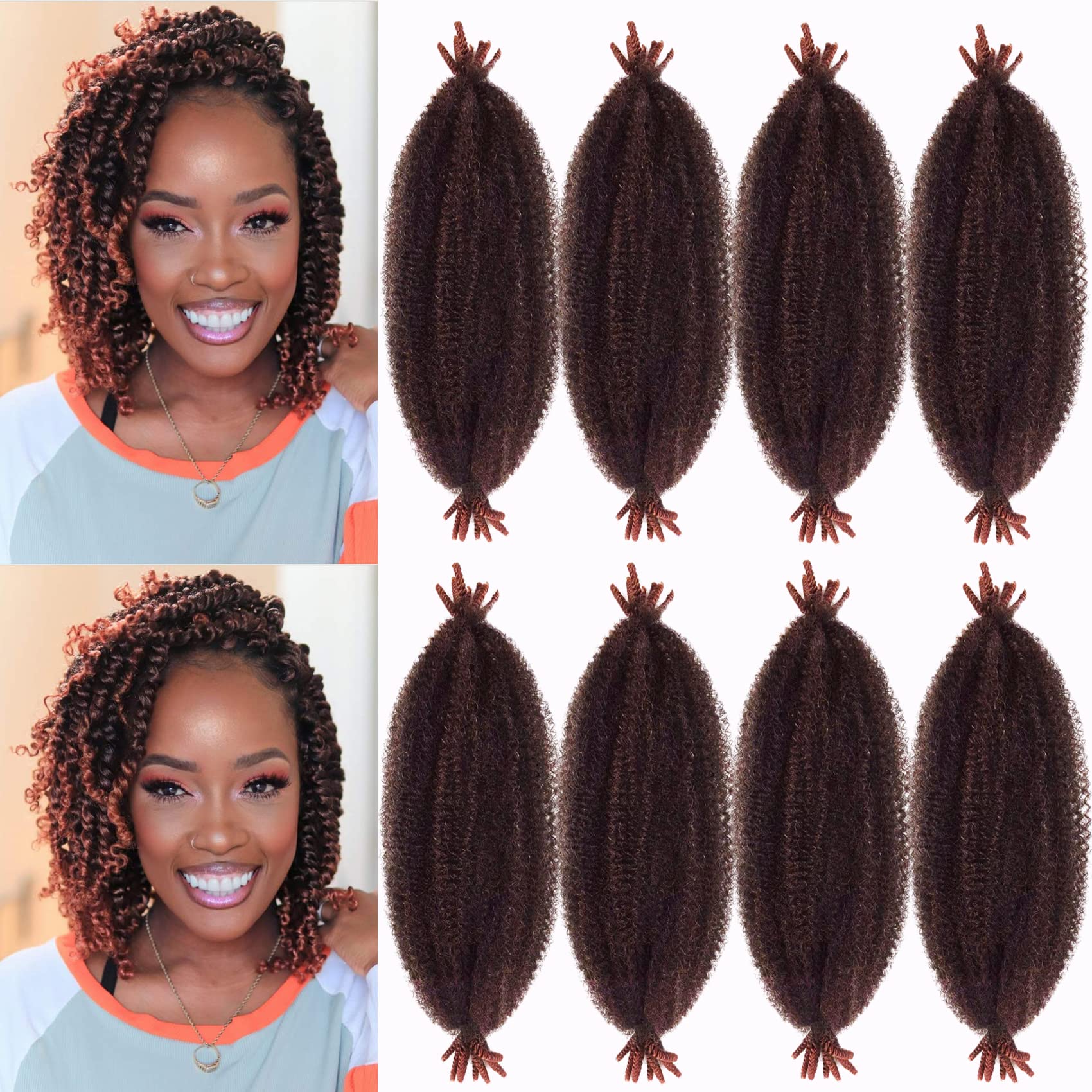 Paraglame Springy Afro Twist Braiding Hair for Soft Locs, Pre-Separated Marley Hair for Faux Locs, Marley Twist Braiding Hair Af