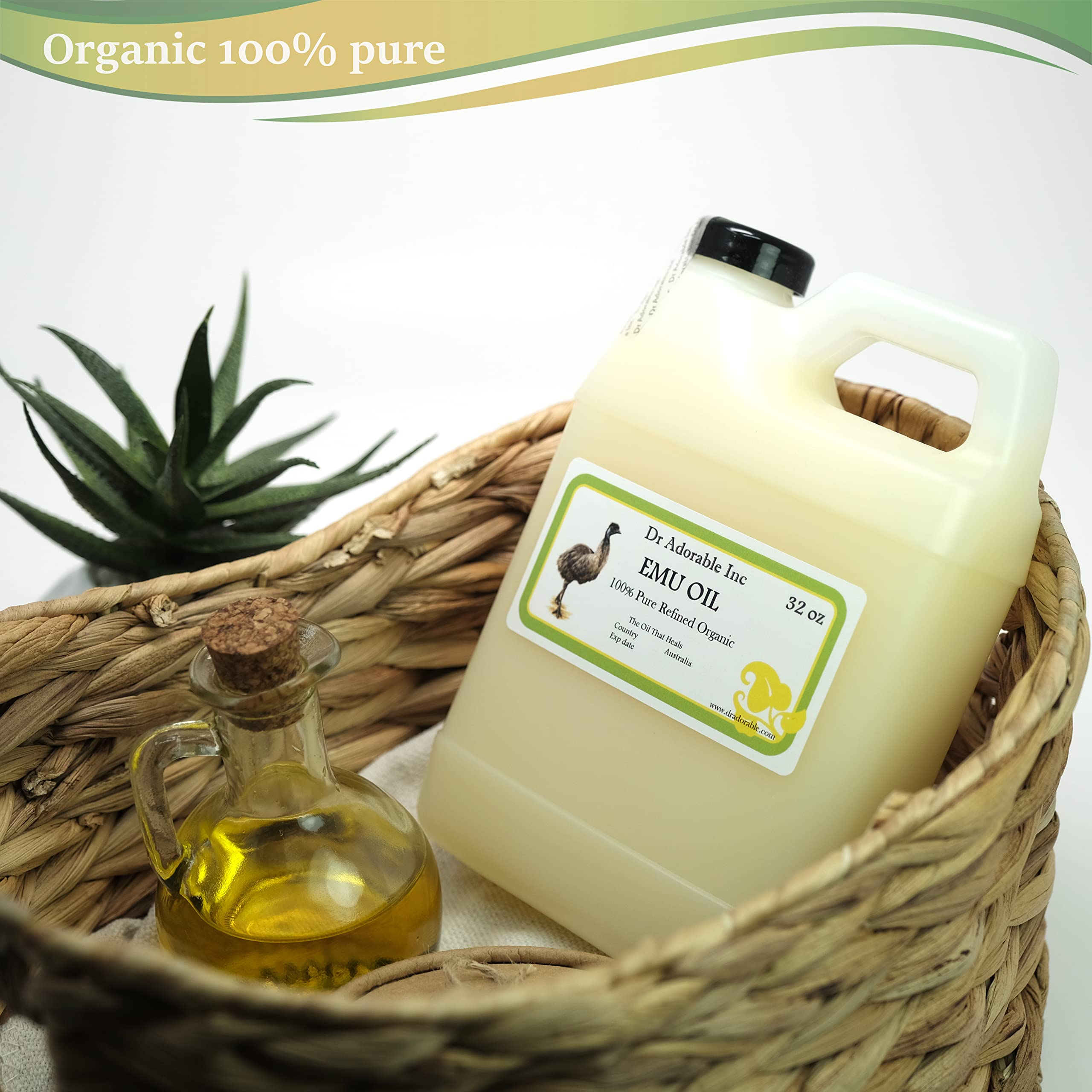 Dr Adorable - 32 Oz - Australian Emu Oil - 100% Pure Natural Triple Refined Organic