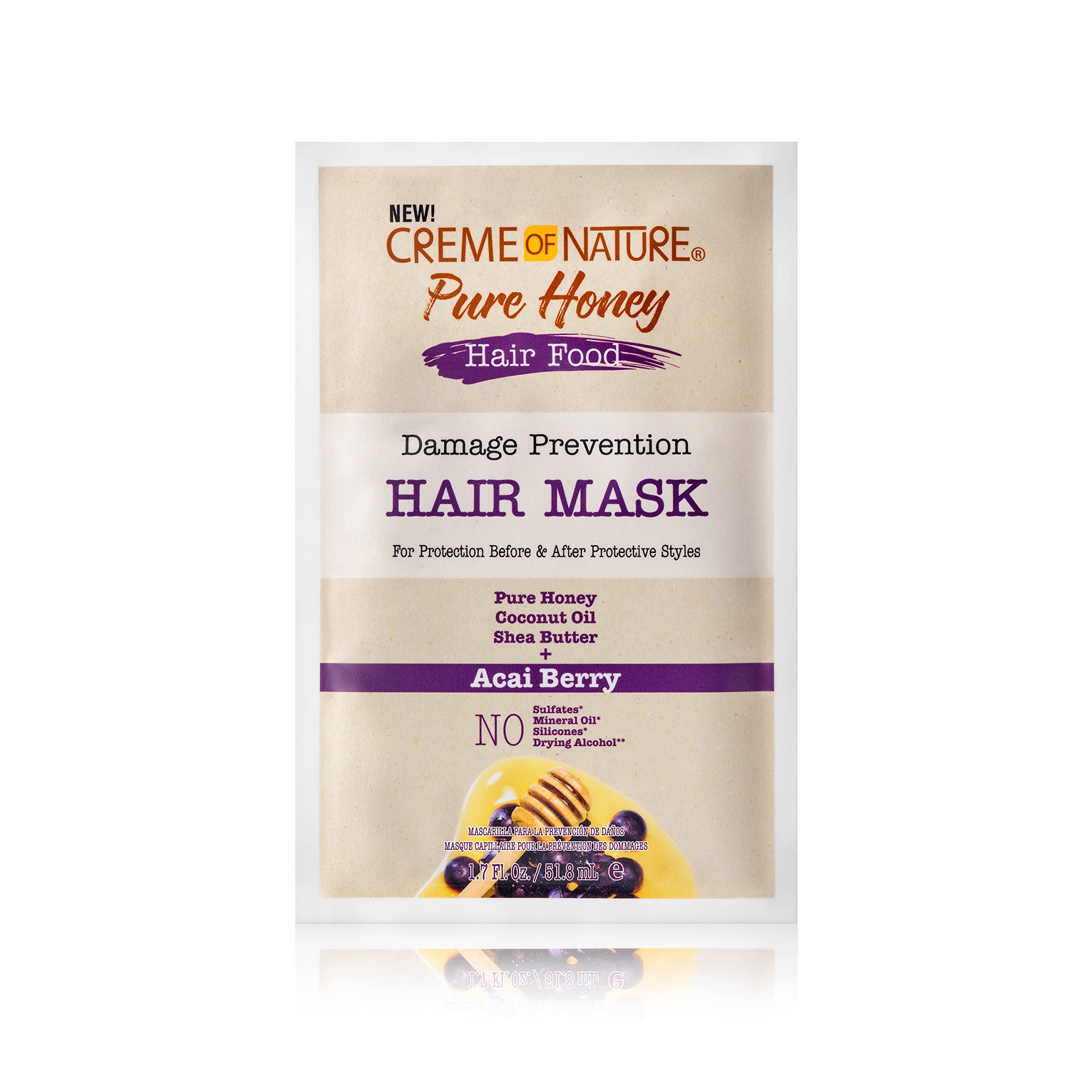 Creme of Nature, Acai Hair Mask, Honey and Acai Formula, 1.75 Oz