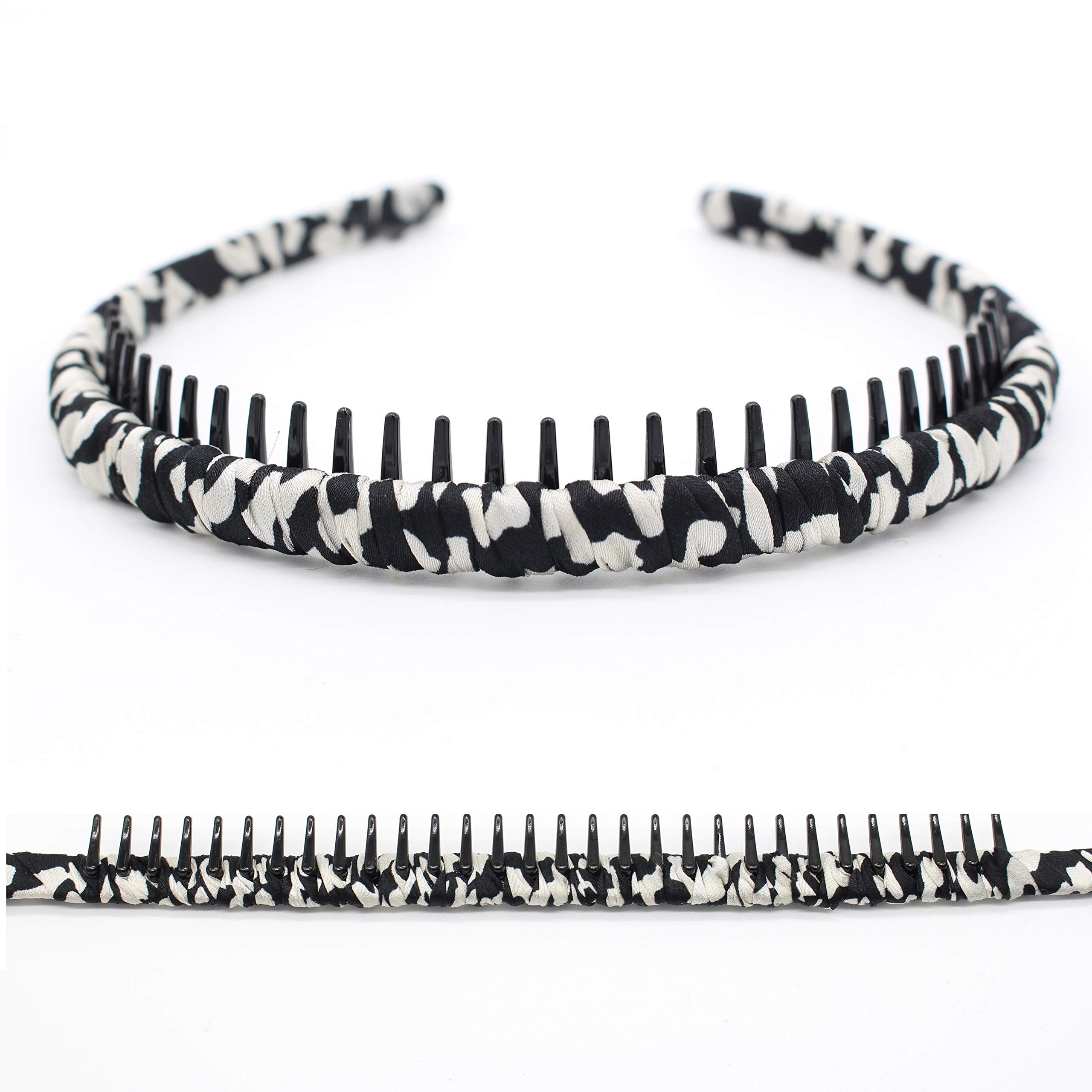 JOBAND Leopard Print hairbands,hair Headbands for women,Fashion Hair Accessories,Non-slip Resin comb teeth hair hoop ((Pack of 4