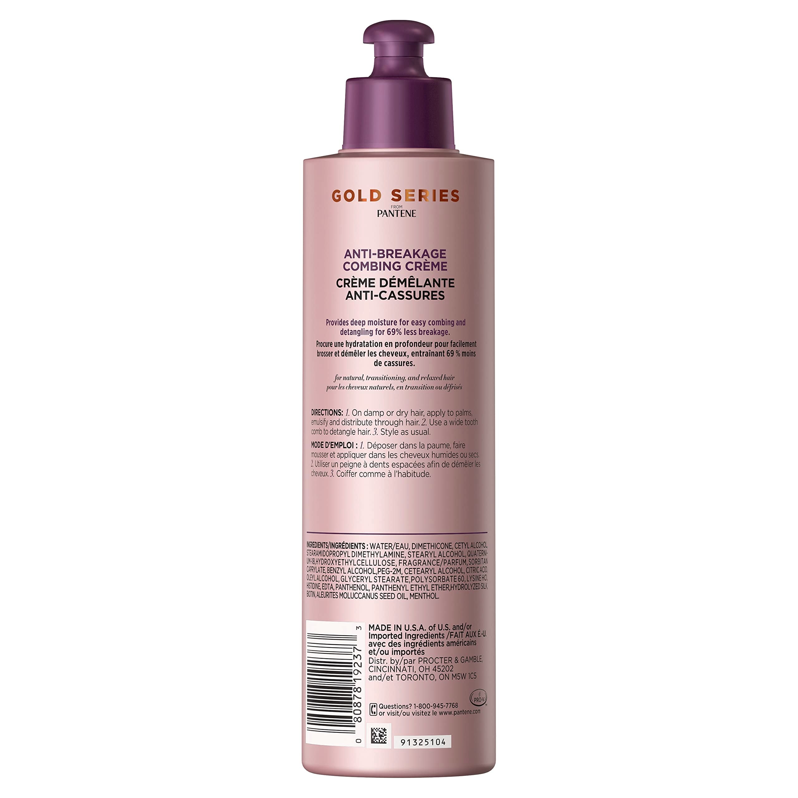 Pantene Gold Series Anti-Breakage Combing Crme with Biotin and Kukui Nut Oil, 9.1 fl oz
