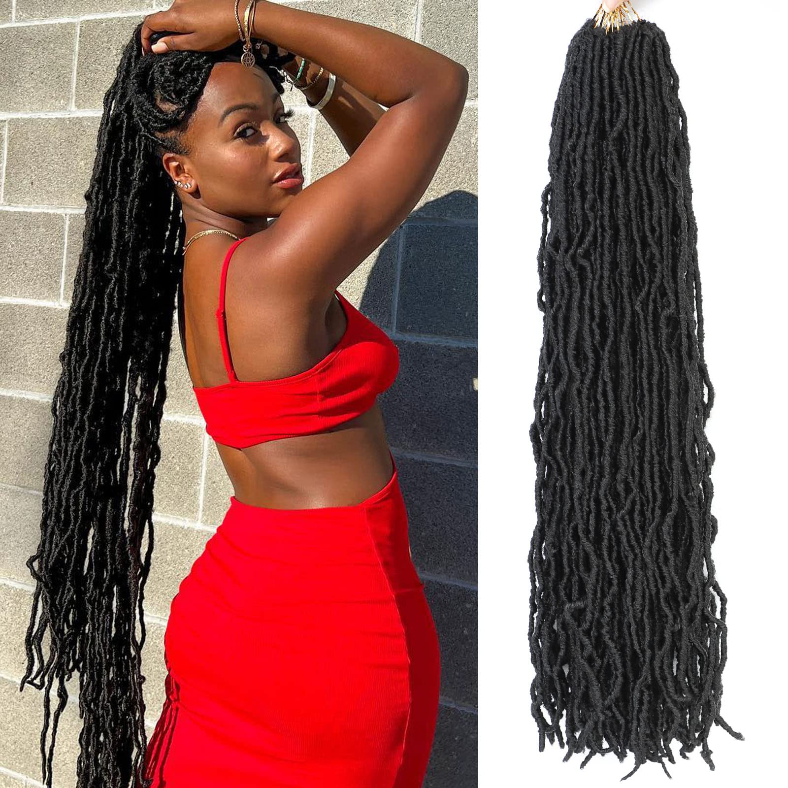 32 Inch Soft Locs Crochet Hair Long Faux Locs 7 Packs Butterfly Faux Locs Crochet Braids Pre Looped Crochet Locs For Black Women