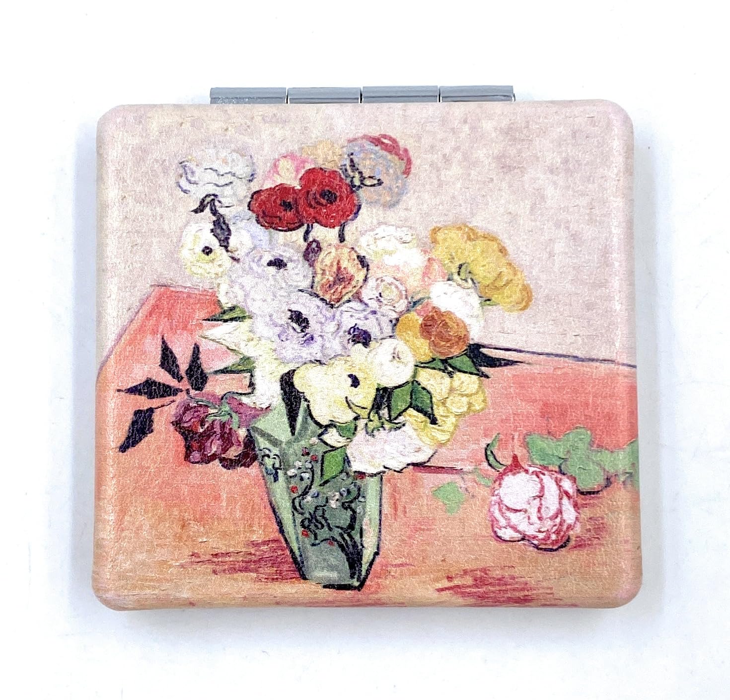 Aeisage Small Purse Mirror Van Gogh Japanese Vase With Roses And Anemones Mirror Floral Compact Mirror Bridesmaid Mirrors For We
