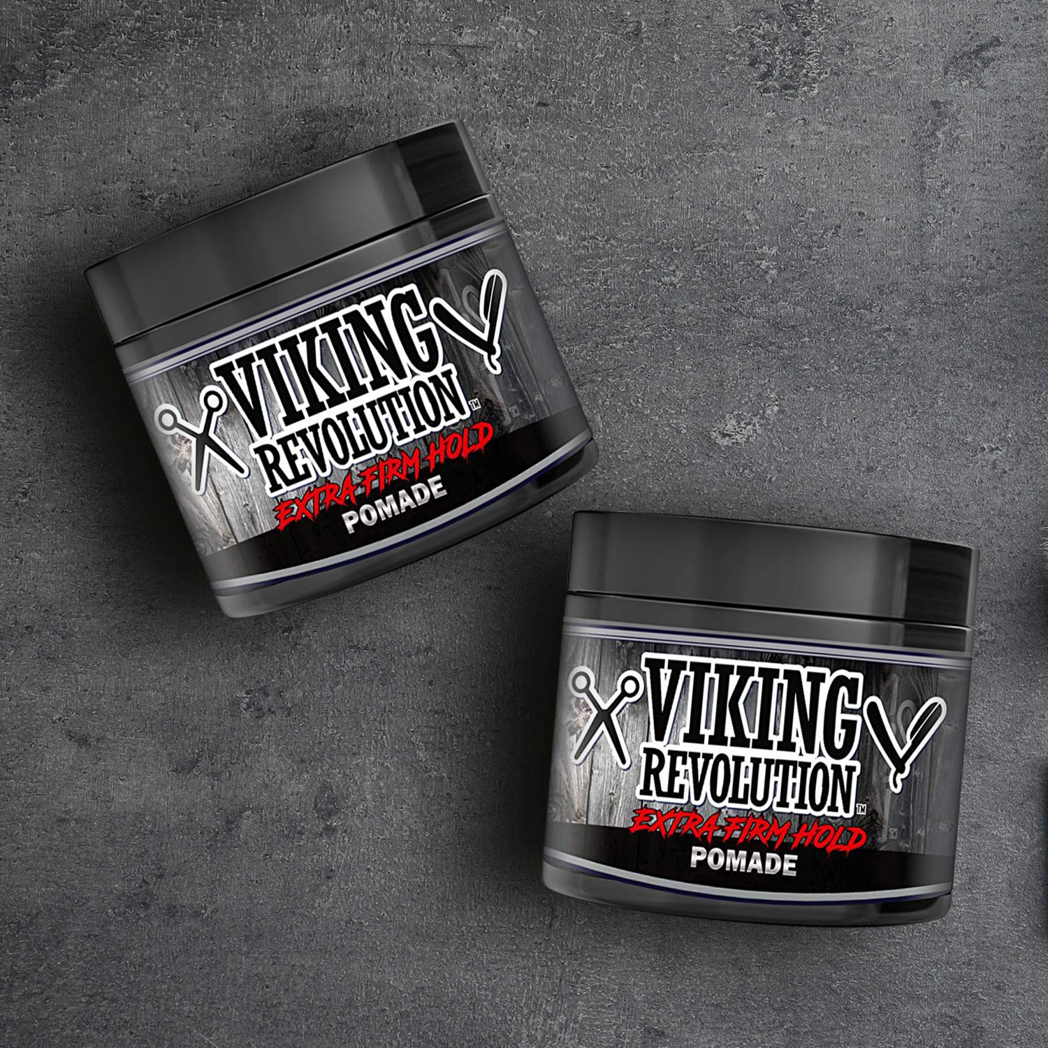 Viking Revolution Extreme Hold Pomade For Men - Style & Finish Your Hair (2 Pack)