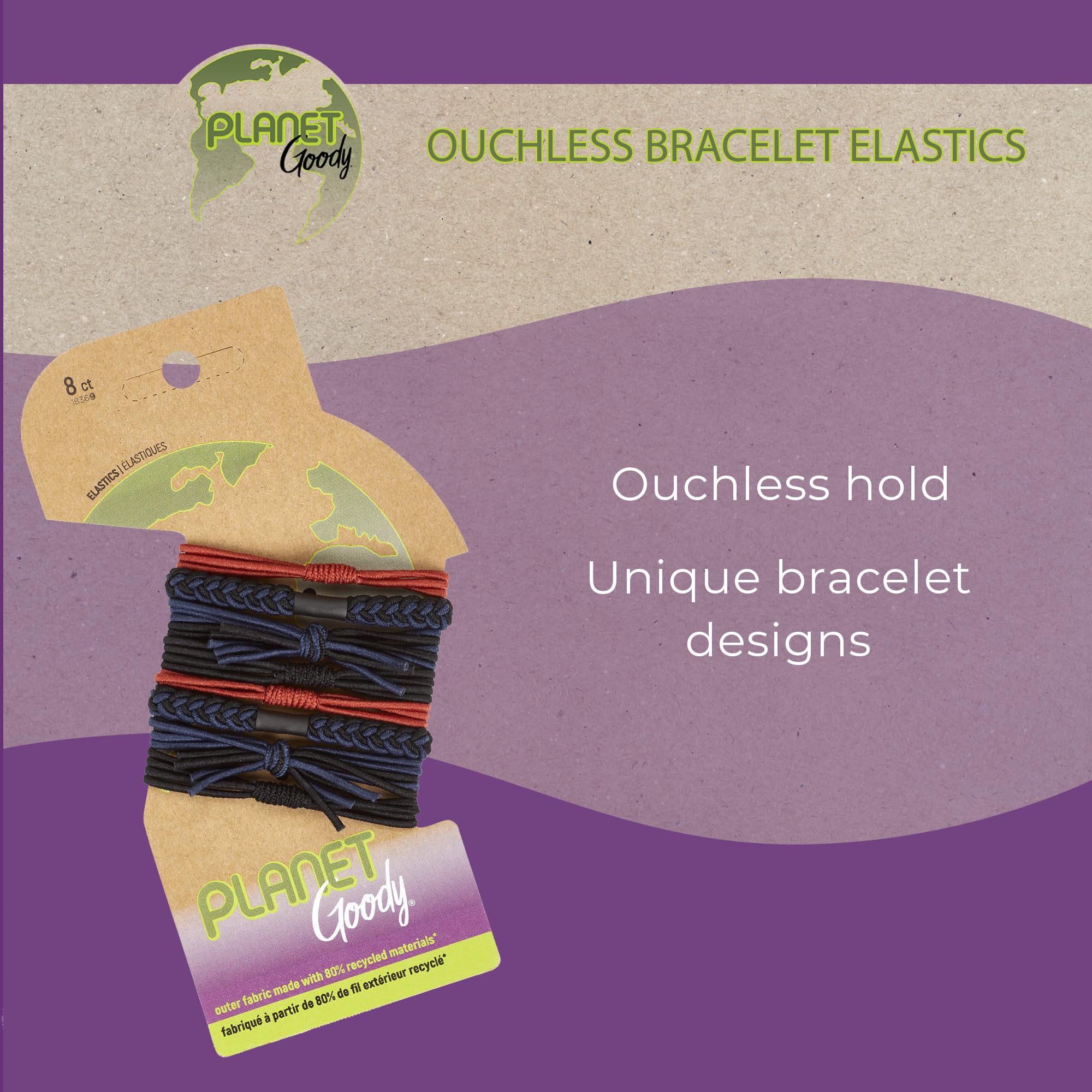 GOODY Planet Ouchless Satin Skinny Scrunchies 5ct Black,Navy,and Rust