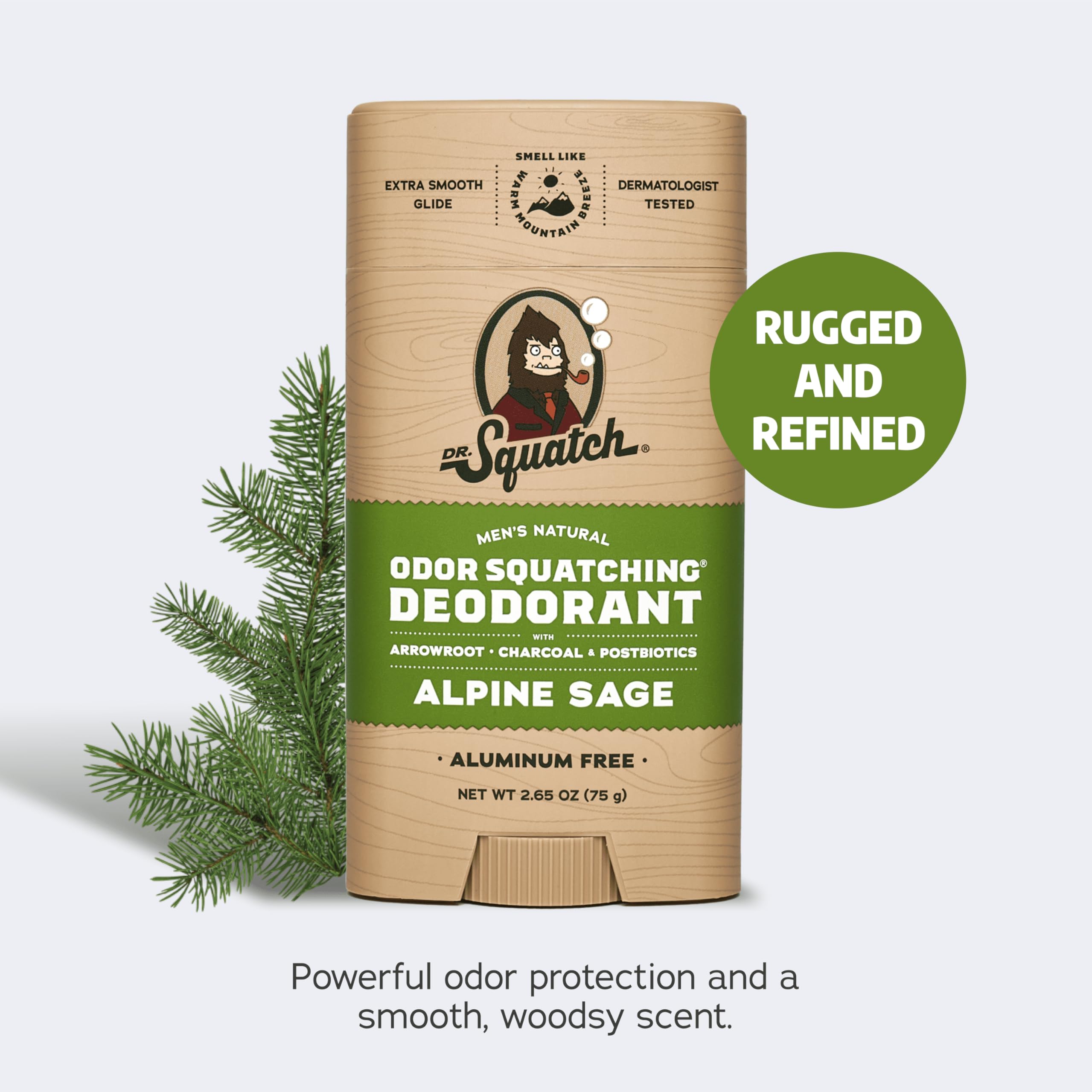 Dr. Squatch Manly Soap and Deodorant Variety Pack - Handmade with Organic Oils, Aluminum-Free - Pine Tar and Alpine Sage