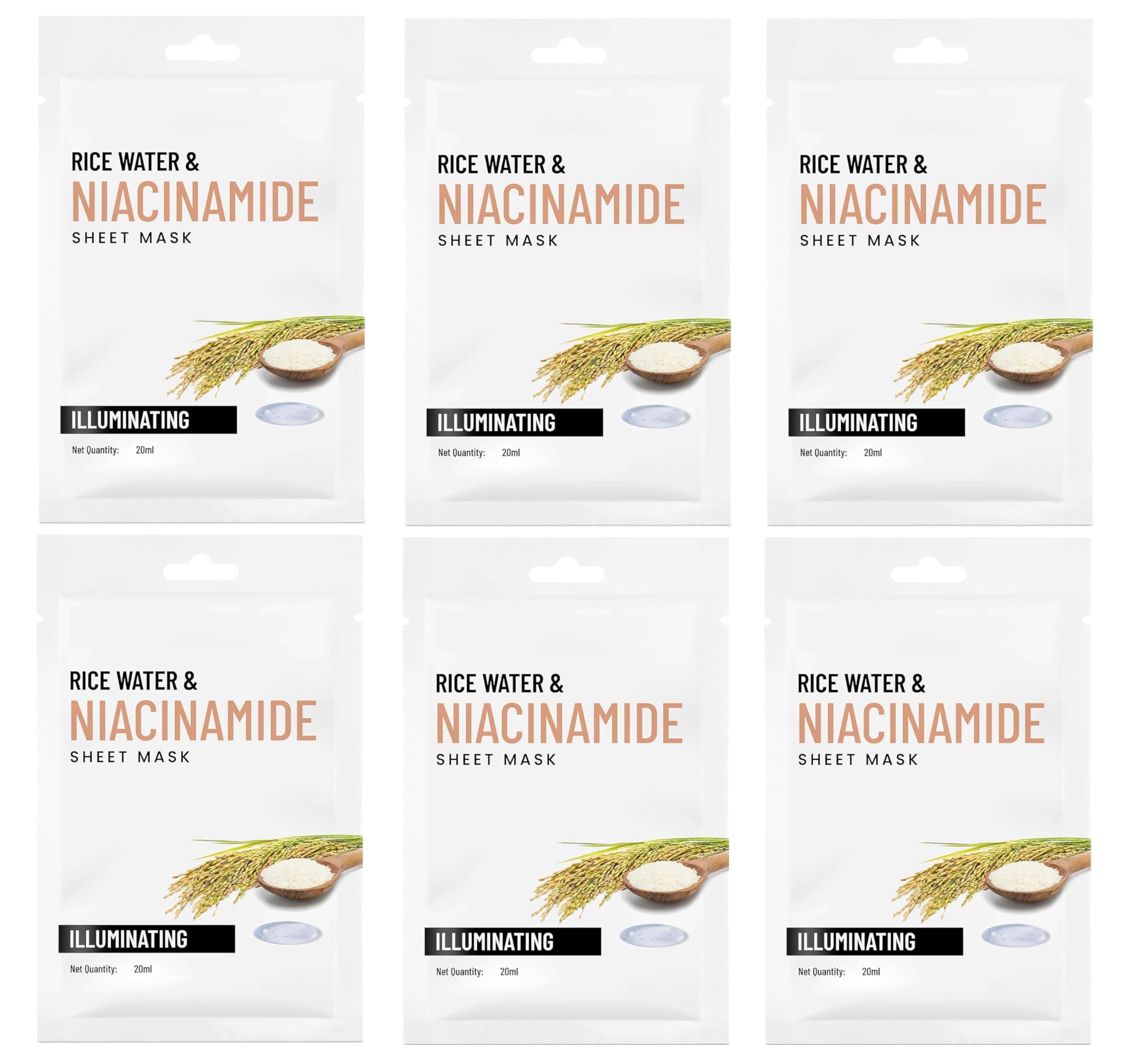 Rice Water & Niacinamide Illuminating Sheet Mask | SerumInfused Sheet Mask | Minimises Open Pores | Control Excess Oil | Face S