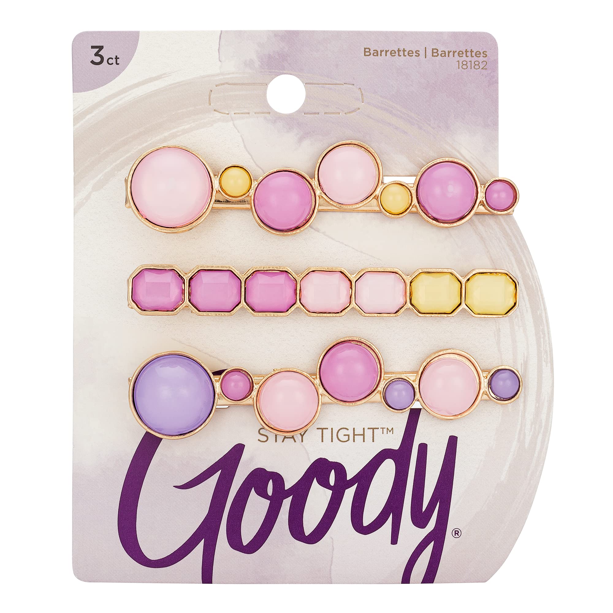 Goody Womens Hair Barrettes - Assorted Watercolor - Slideproof And Lock In Place - Suitable For All Hair Types - Pain Free Hair