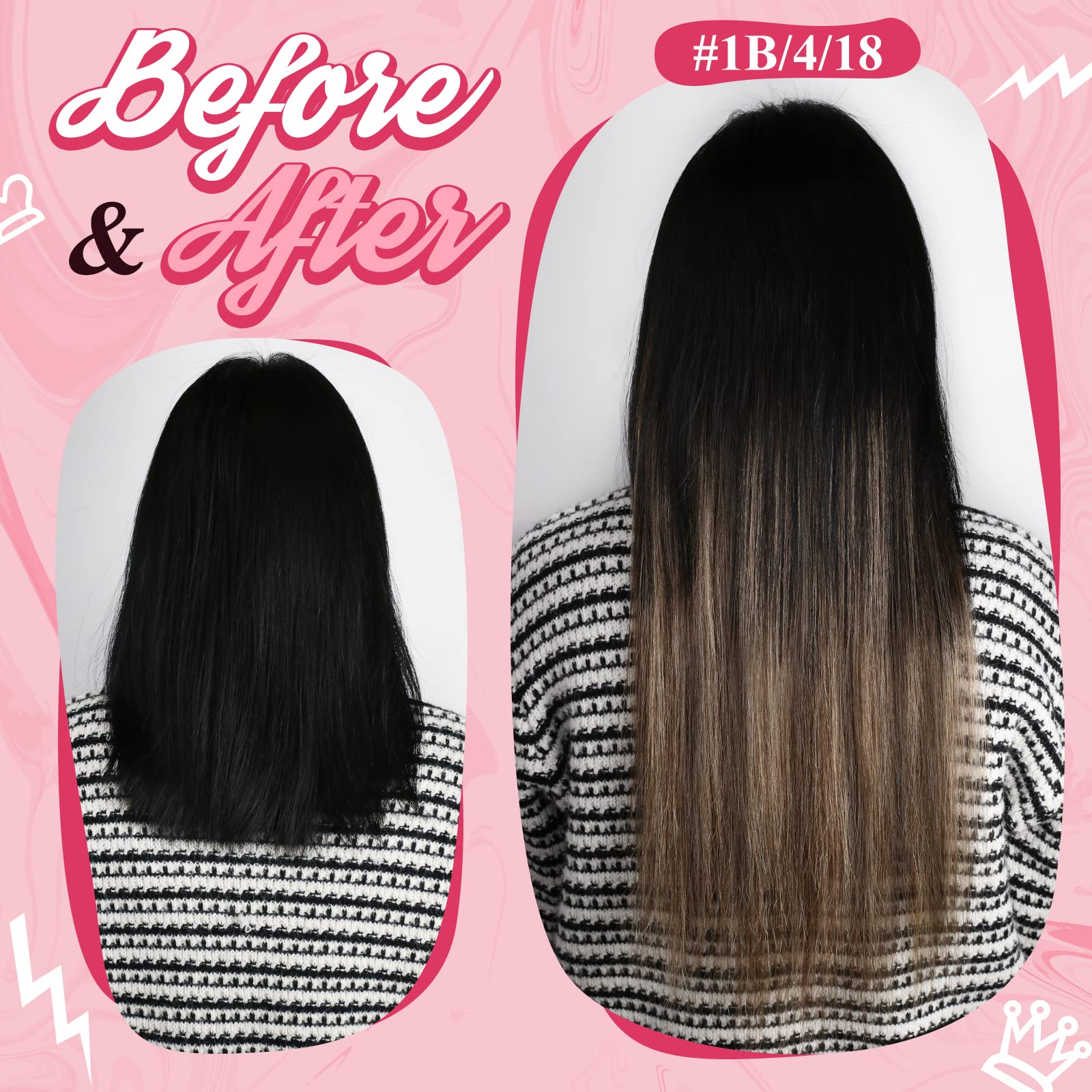 Sunny U Tip Hair Extensions Human Hair Black Ombre Dark Brown Balayage Ash Blonde Utip Hair Extensions Human Hair Blonde Utips K