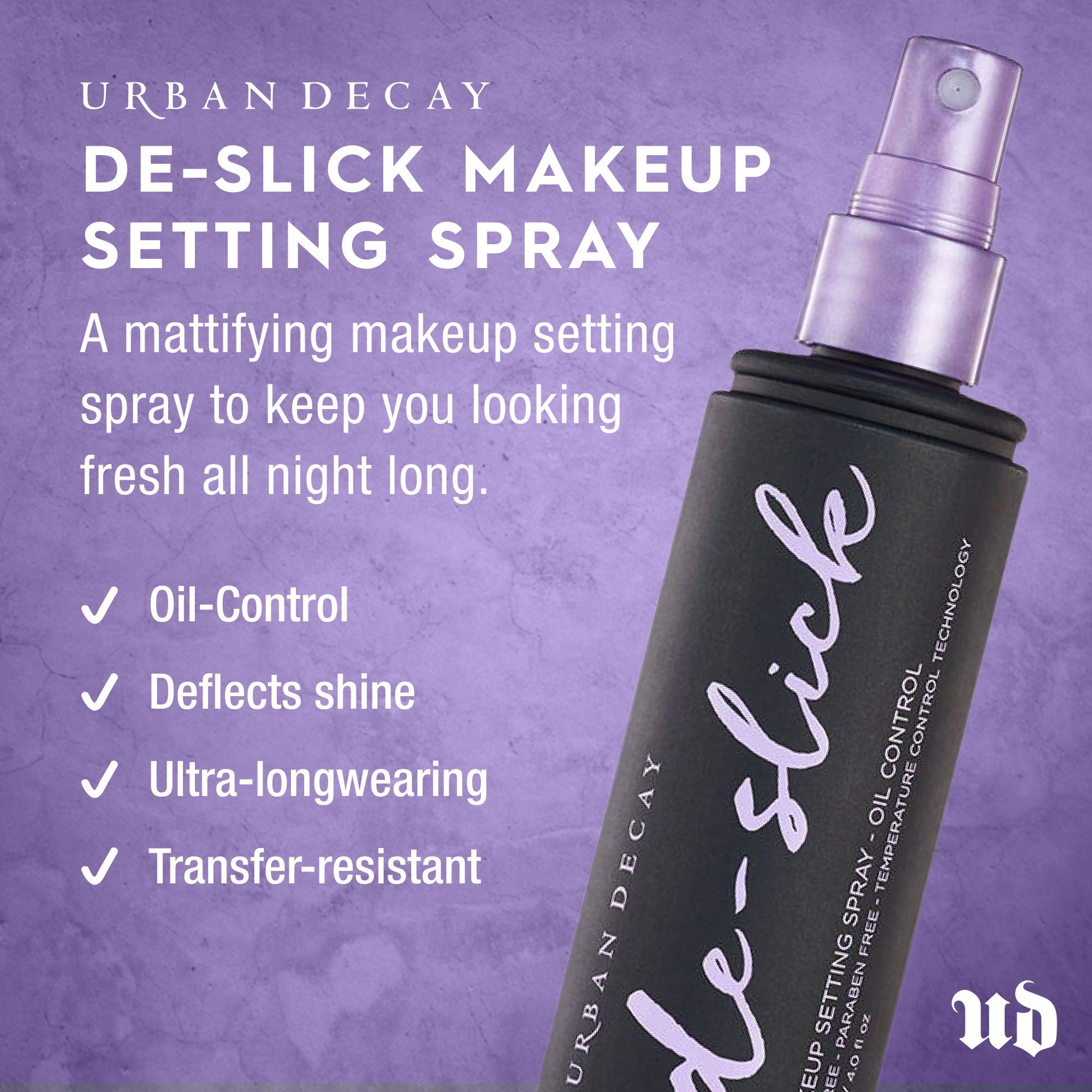 Urban Decay De-Slick Oil Control Matte Makeup Setting Spray - Travel Size - Controls Oil, Blocks Shine & Locks Makeup In Place -