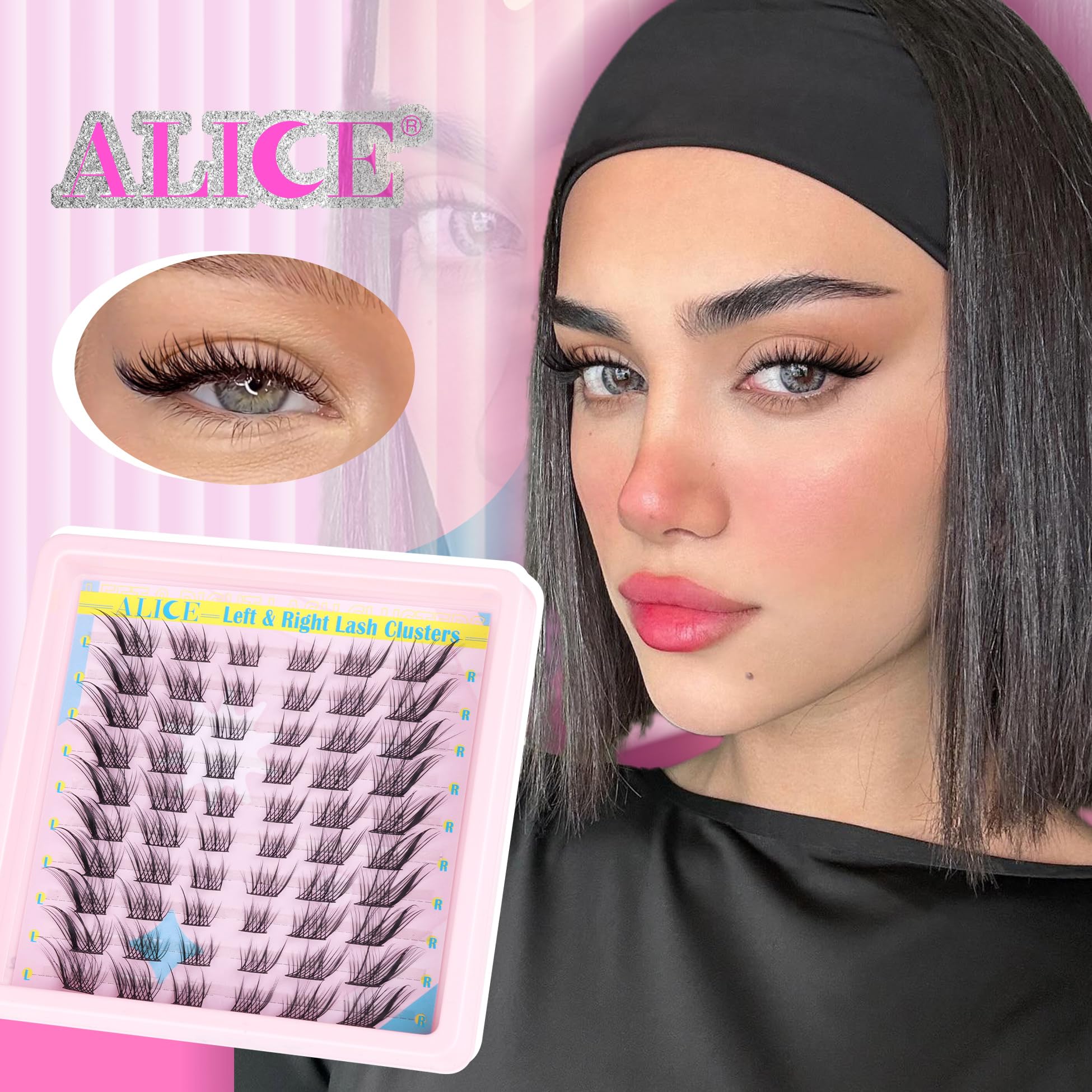Alice Natural Lash Clusters Diy Lash Extensions Eyelash Extensions Wispy 3D Cat Eye Eyelash Clusters Left & Right C Curl Individ