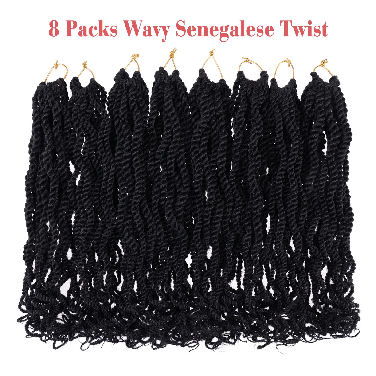 Leeven 10 Inch Senegalese Twist Crochet Hair 8 Packs Ombre Blonde Shrot Pre Looped Wavy Crochet Braids With Curly Ends 3 Tone Ha