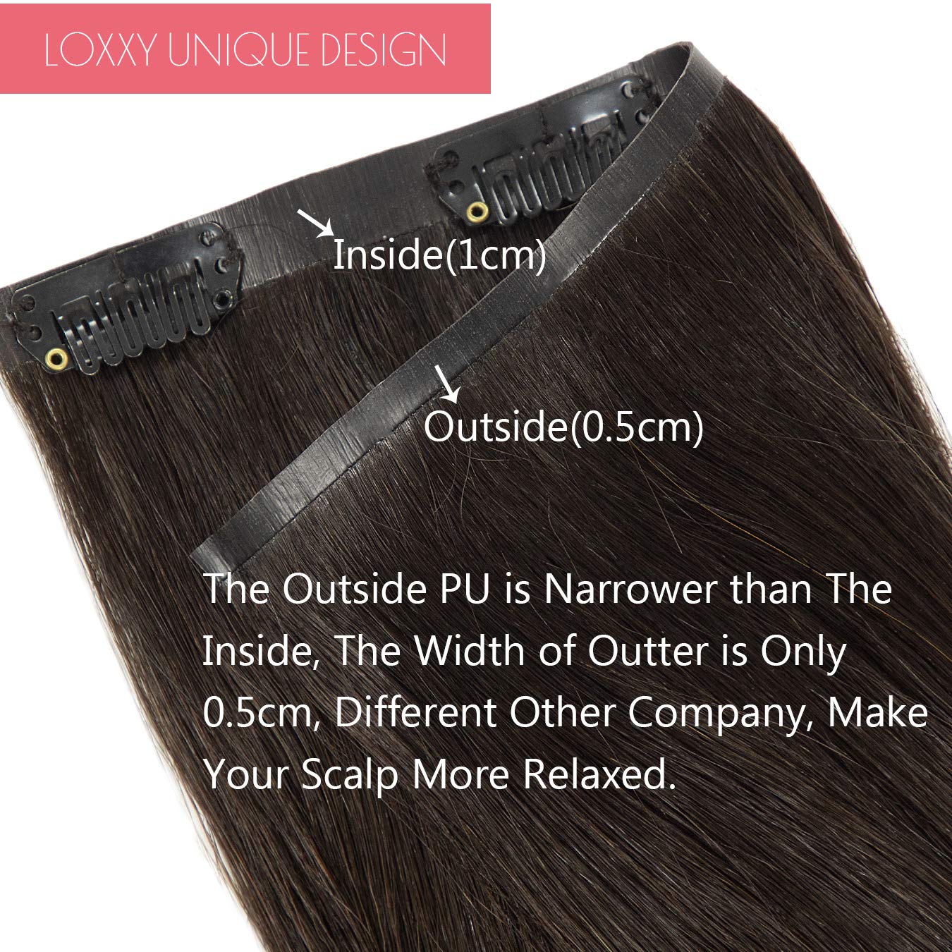 Loxxy Human Hair Clip In Extensions Seamless Clip On Hair Extensions 22Inch Remy Hair Extensions Clip In Human Hair Color Natura