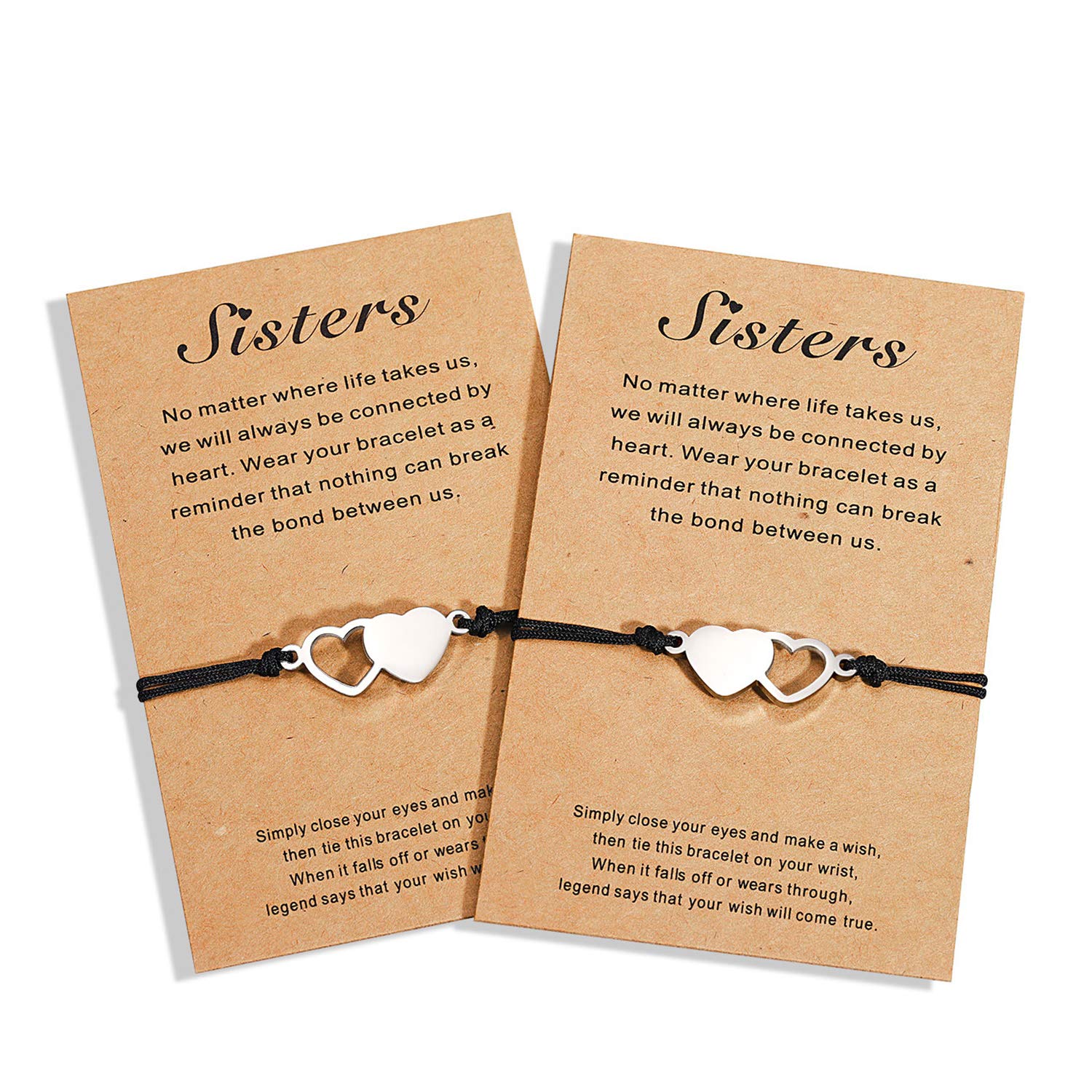 UNGENT THEM Sisters Gifts from Sister Best Friend Friendship Bracelets for 2 Birthday Christmas Valentines Day Gifts for Little 