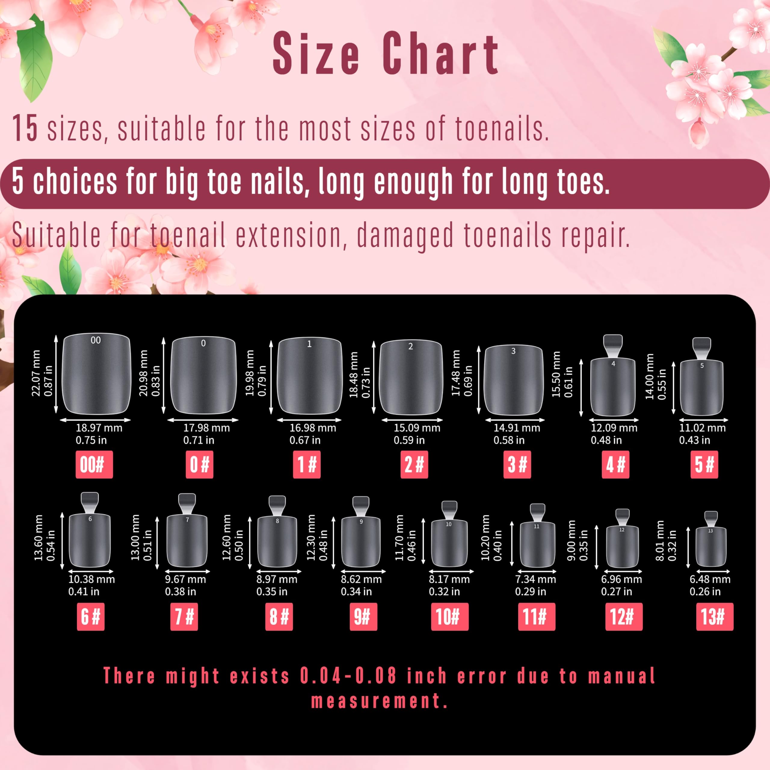 NOVO OVO Long Square Toe Nail Tips Press on Full Cover, Extra Wide Clear Toenails Kit, Pre-shaped Double MatteToenails For Women