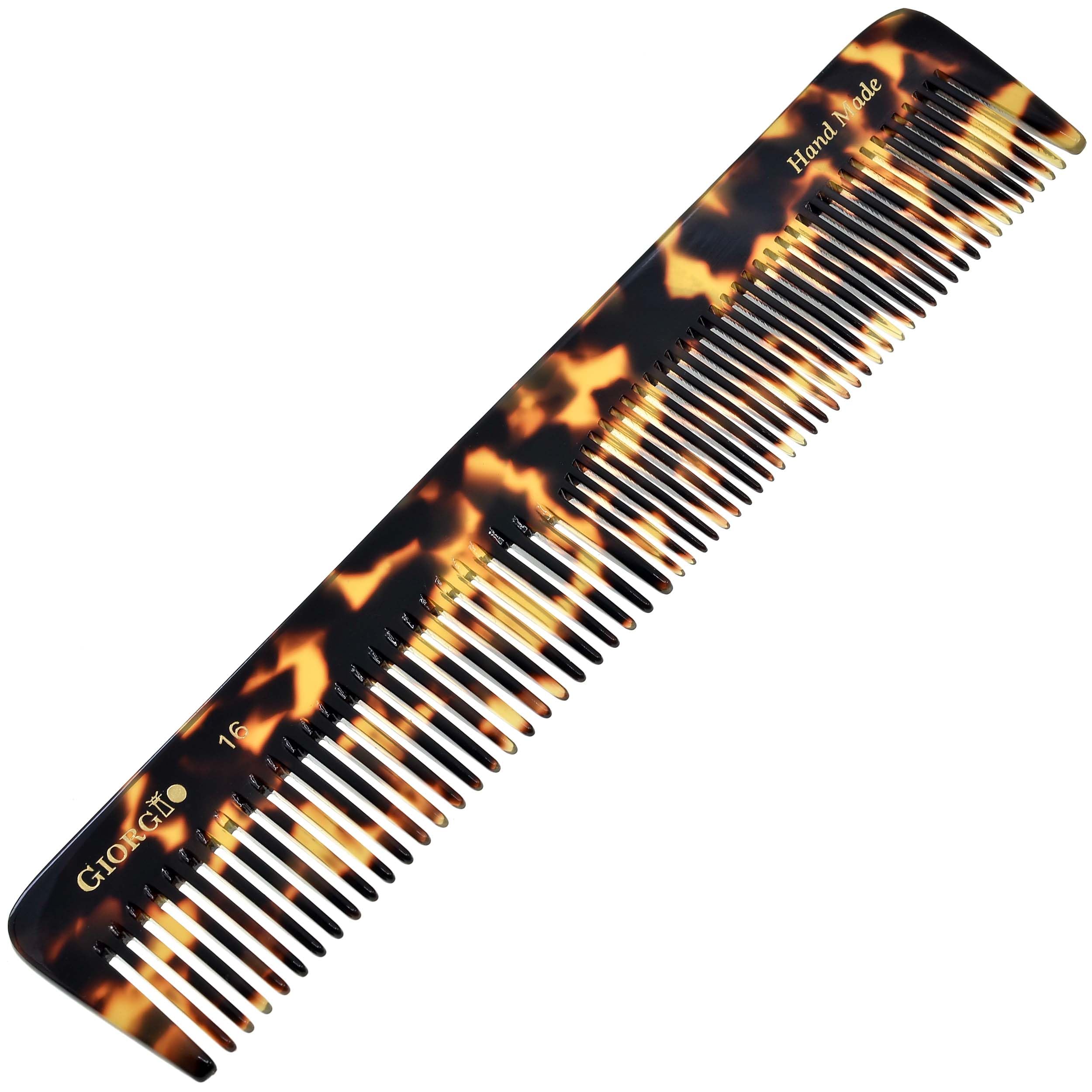 GIORGIO Hair Comb and Detangler Comb  7.2 Inch Tokyo Shell Finish Hair Styling Barber Comb for Men and Women  Saw Cut Comb for
