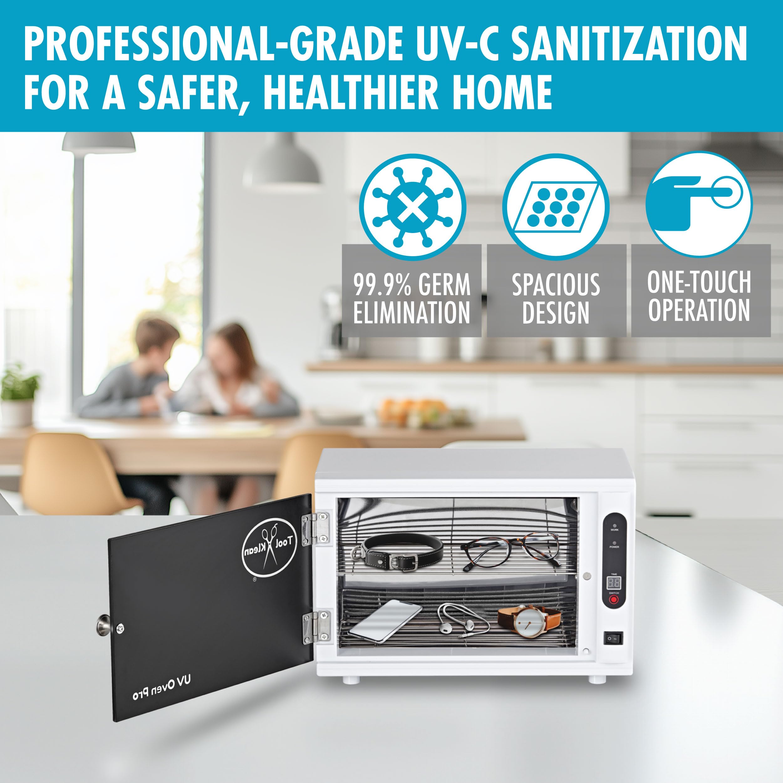 UV Light Sanitizer Box - Large, Professional Grade, Fast UVC Sanitizer Cabinet for Cleaning Salon Tools, Nail Clippers, Cell Pho