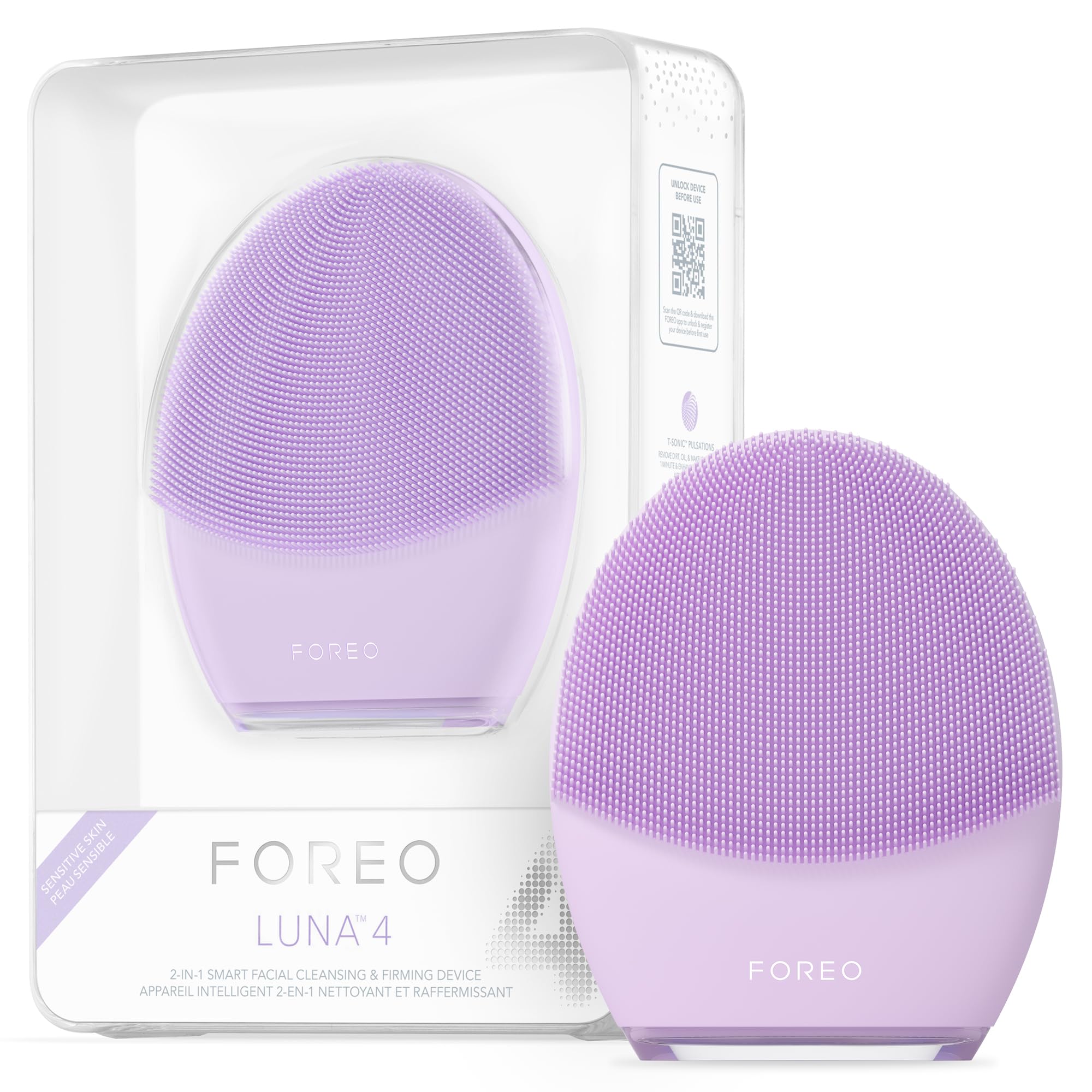 FOREO LUNA 4 Face Cleansing Brush | Firming Face Massager | Anti Aging Face Care | Enhances Absorption of Facial Skin Care Produ