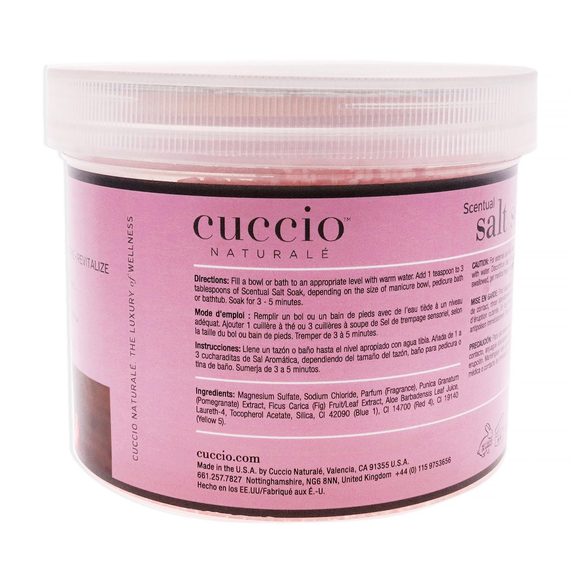 Luxury Spa Scentual Salt Soak - Pomegranate And Fig By Cuccio Naturale For Unisex - 29 Oz Bath Salt
