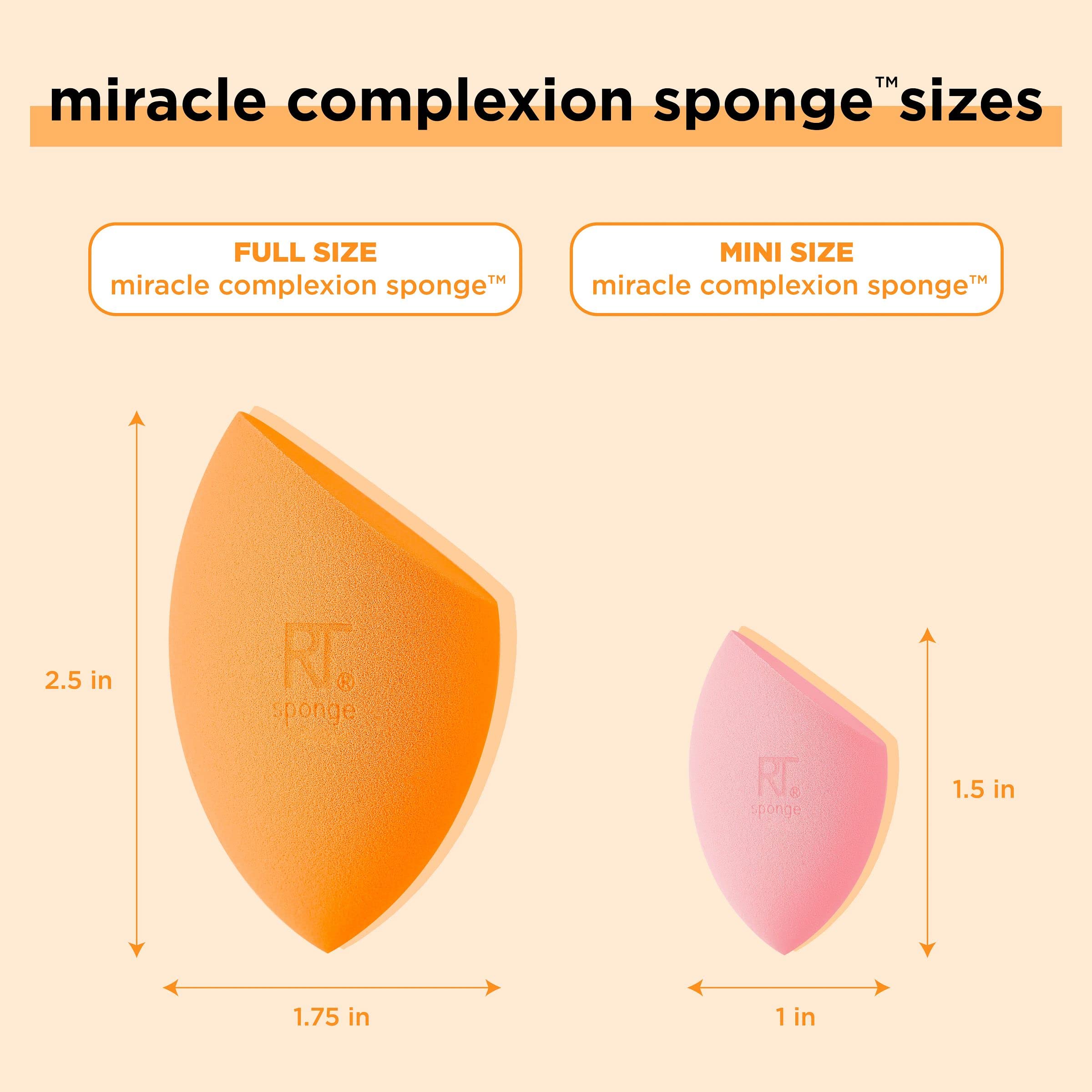 Real Techniques Mini Miracle Complexion Sponge 4 Pack, Small Makeup Blending Sponges, For Foundation & Concealer, Mini Size For