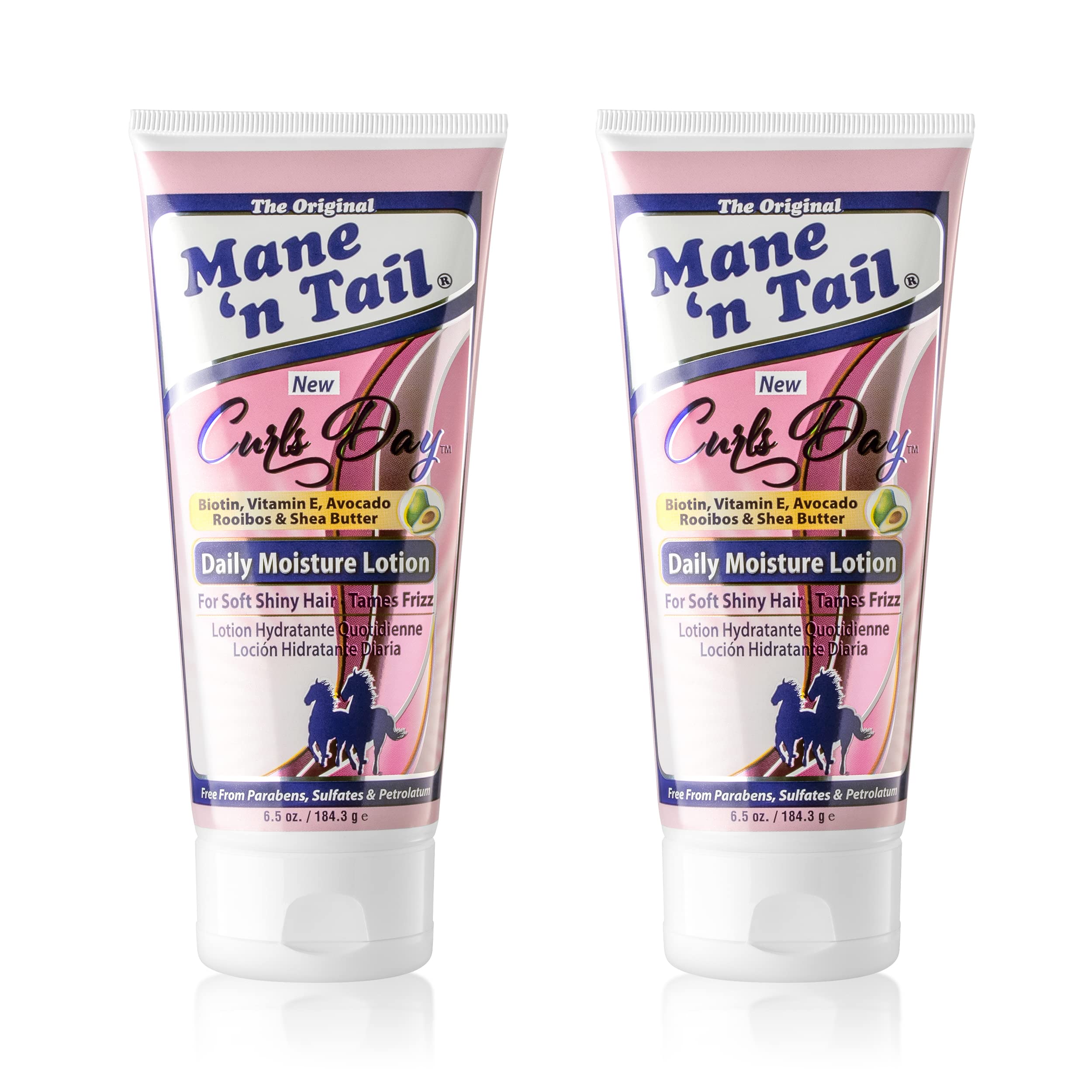 Mane 'n Tail Daily Moisture Lotion with Biotin, Vitamin E, Avocado, Rooibos & Shea Butter For Shiny Hair, Curly hair type, Lotio