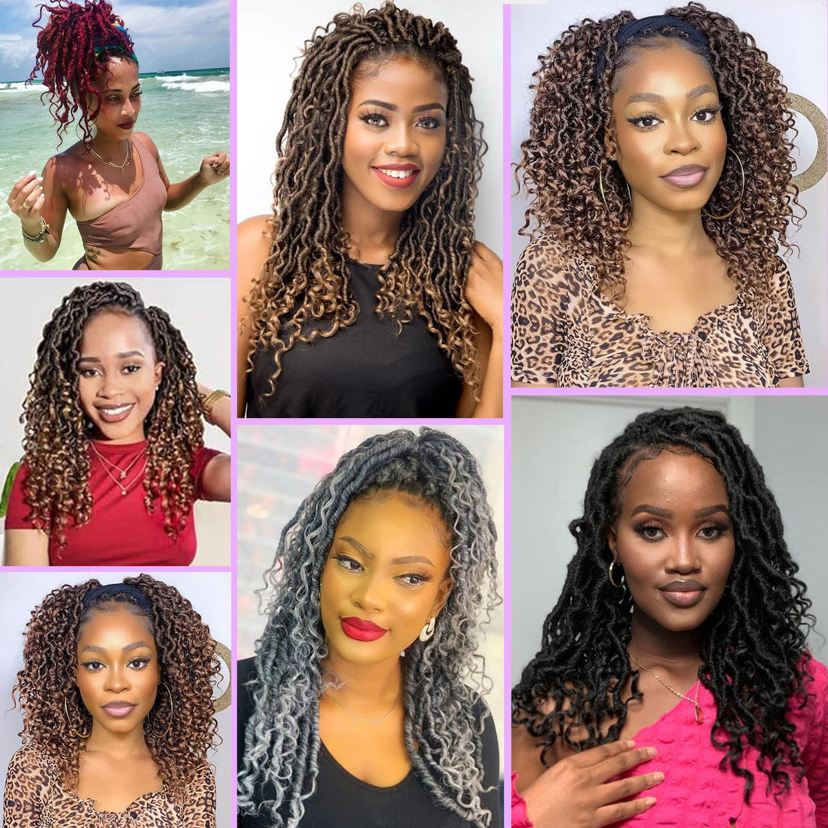 Leeven 7 Packs Faux Locs Crochet Hair With Curly Ends 10 Inch Pre ...