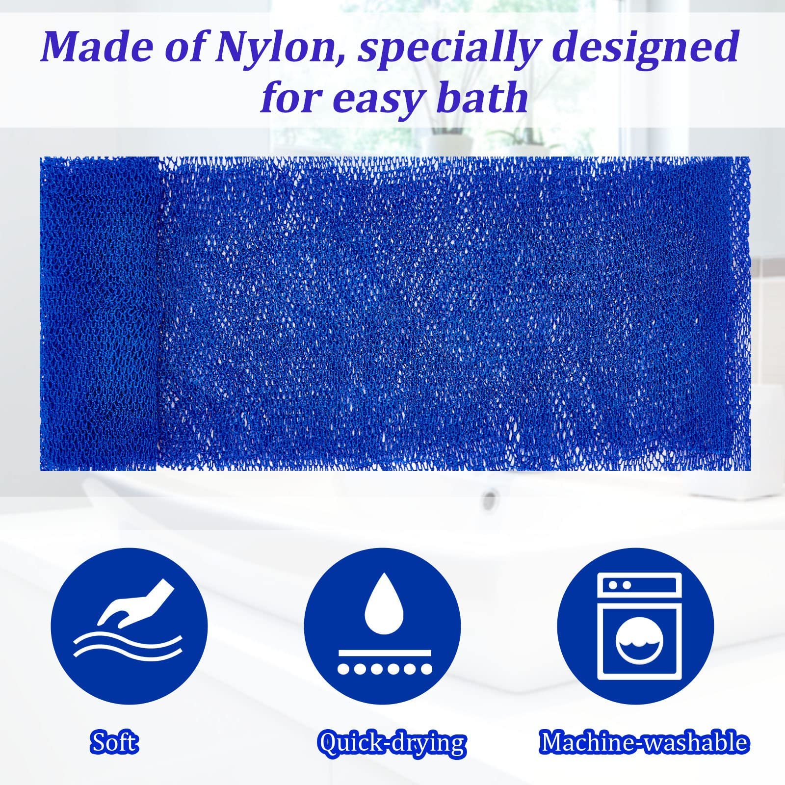Shappy 2 Pcs African Net Sponge Exfoliating Net African Body Scrubber Bath Rag Washcloth Towel Shower Body Back Scrubber Skin Sm