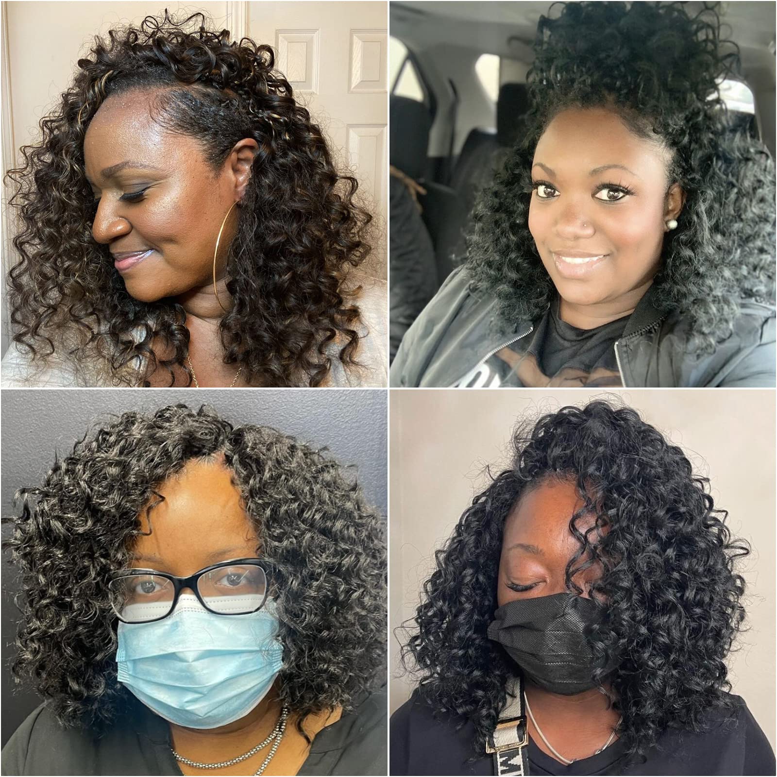 Gogo Curl Crochet Hair For Black Women Short Beach Curl Bohemian Crochet Braids Natural Black Deep Wave Braiding Hair Extensions