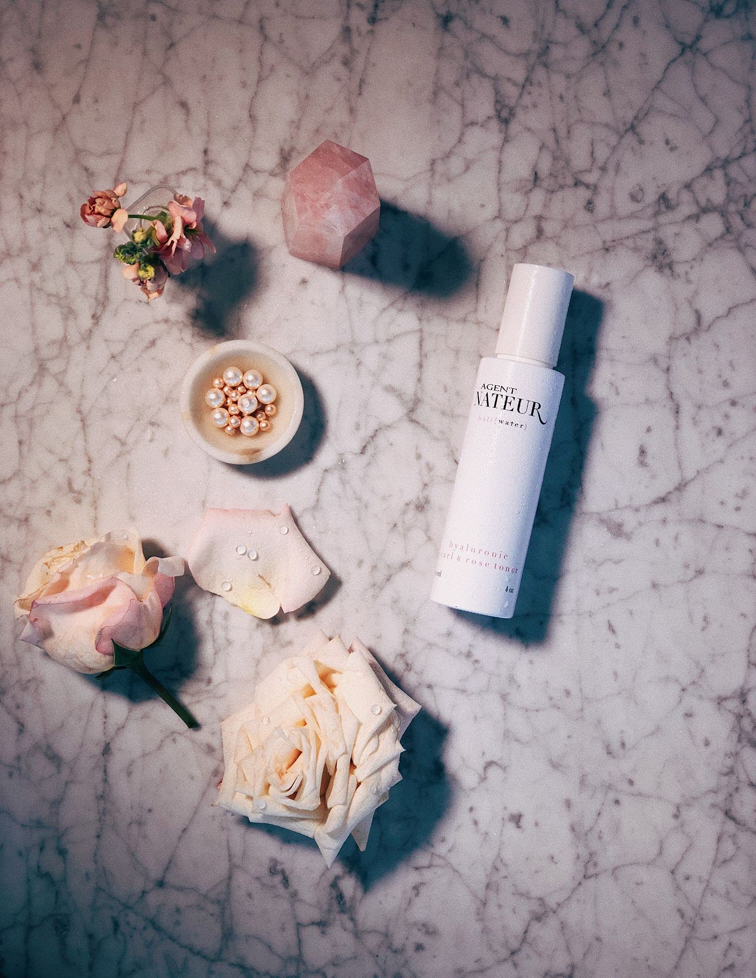 Agent Nateur - Holi (Water) Natural Pearl + Rose Hyaluronic Essence | Luxury, Non-Toxic Clean Skincare (4 Oz | 120 Ml)