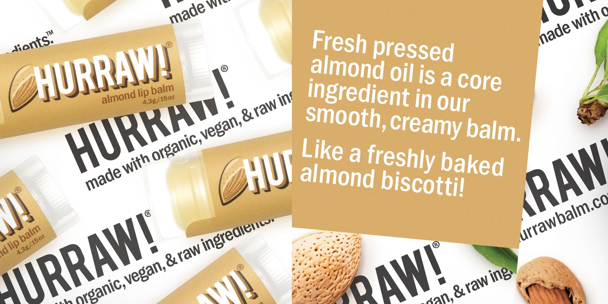 Hurraw! Almond, Coconut, Licorice Lip Balms, 3 Pack Bundle: Organic, Certified Vegan, Cruelty And Gluten Free. Non-Gmo, 100% Nat