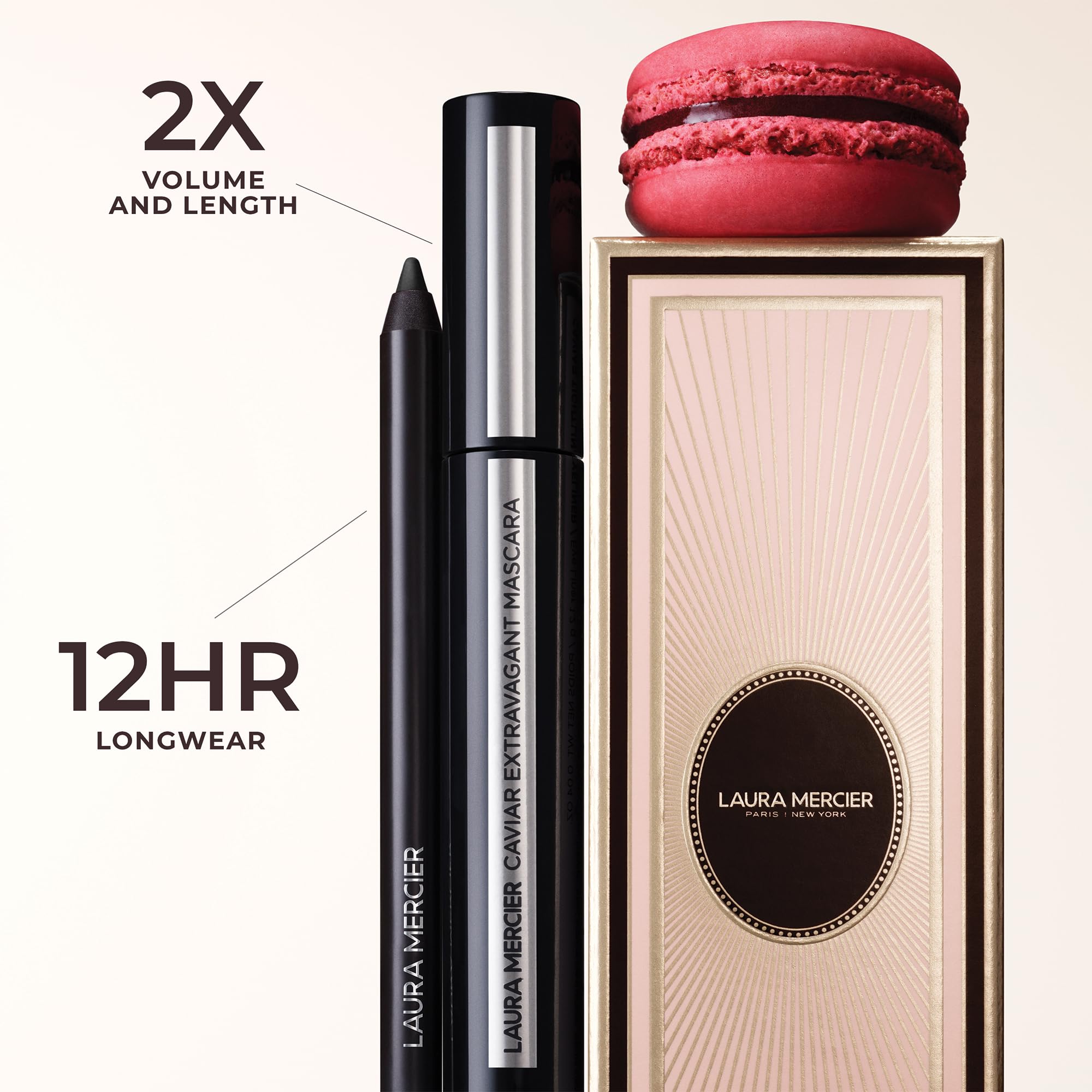 Laura Mercier Caviar Cravings Eye Essentials, Caviar Tightline Eyeliner and Extravagant Mascara: Long Lasting Color, 3X Curl and