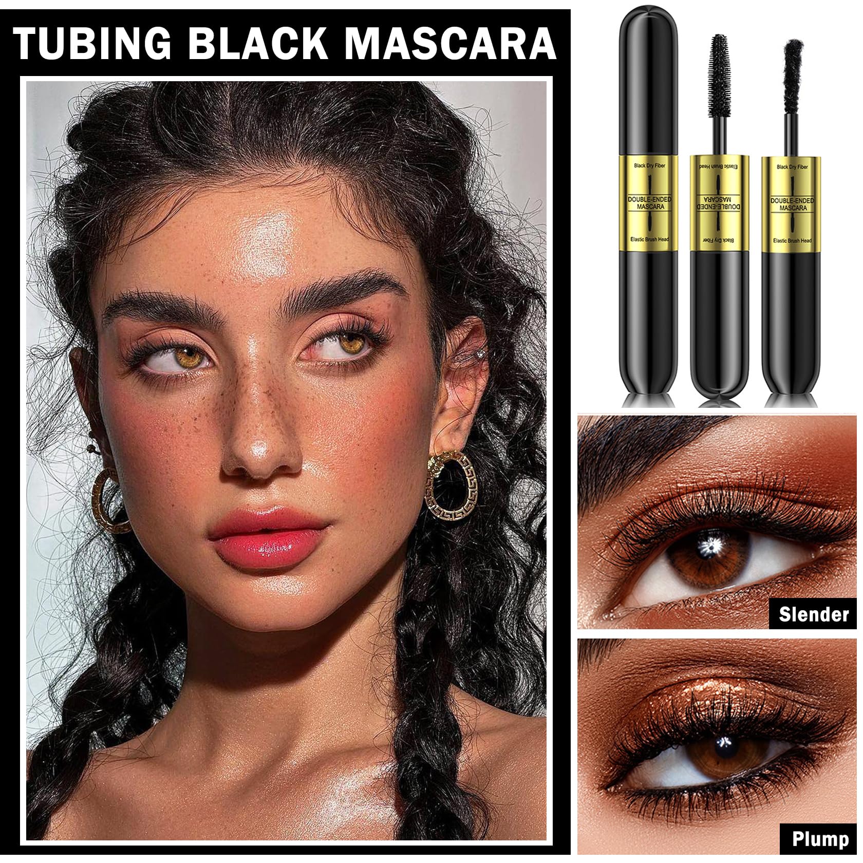 Zhishudl Black Tubing Mascara 2 In 1 Mascara Black Volumizing And Lengthening For Eye Makeup,Liquid Lash Extensions Mascara 5X L