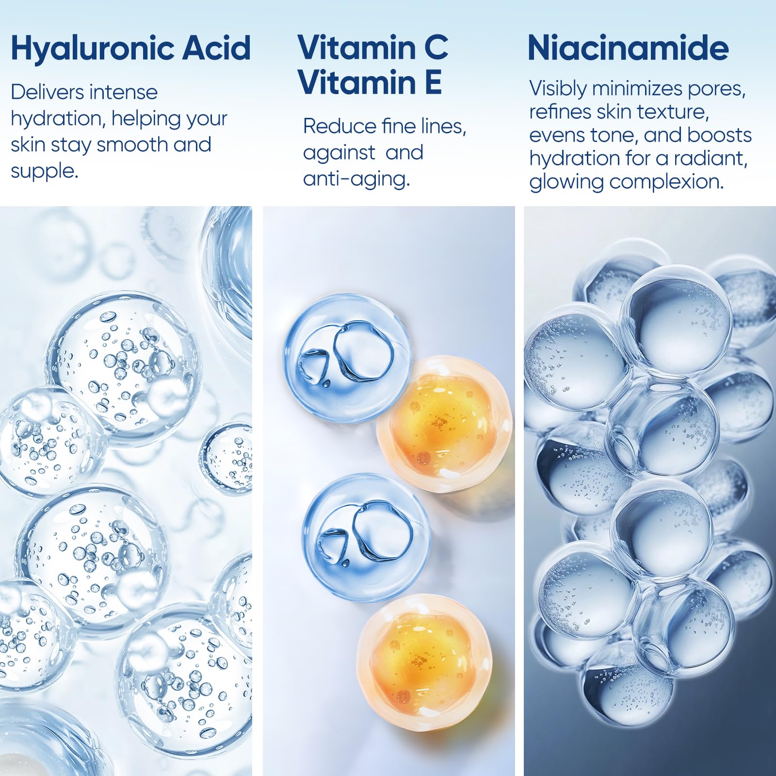 +1Herolabs Hyaluronic Acid Serum For Face With Vitamin B5, C, E & Niacinamide, Hydrating & Plumping Face Serum For Sensitive Ski
