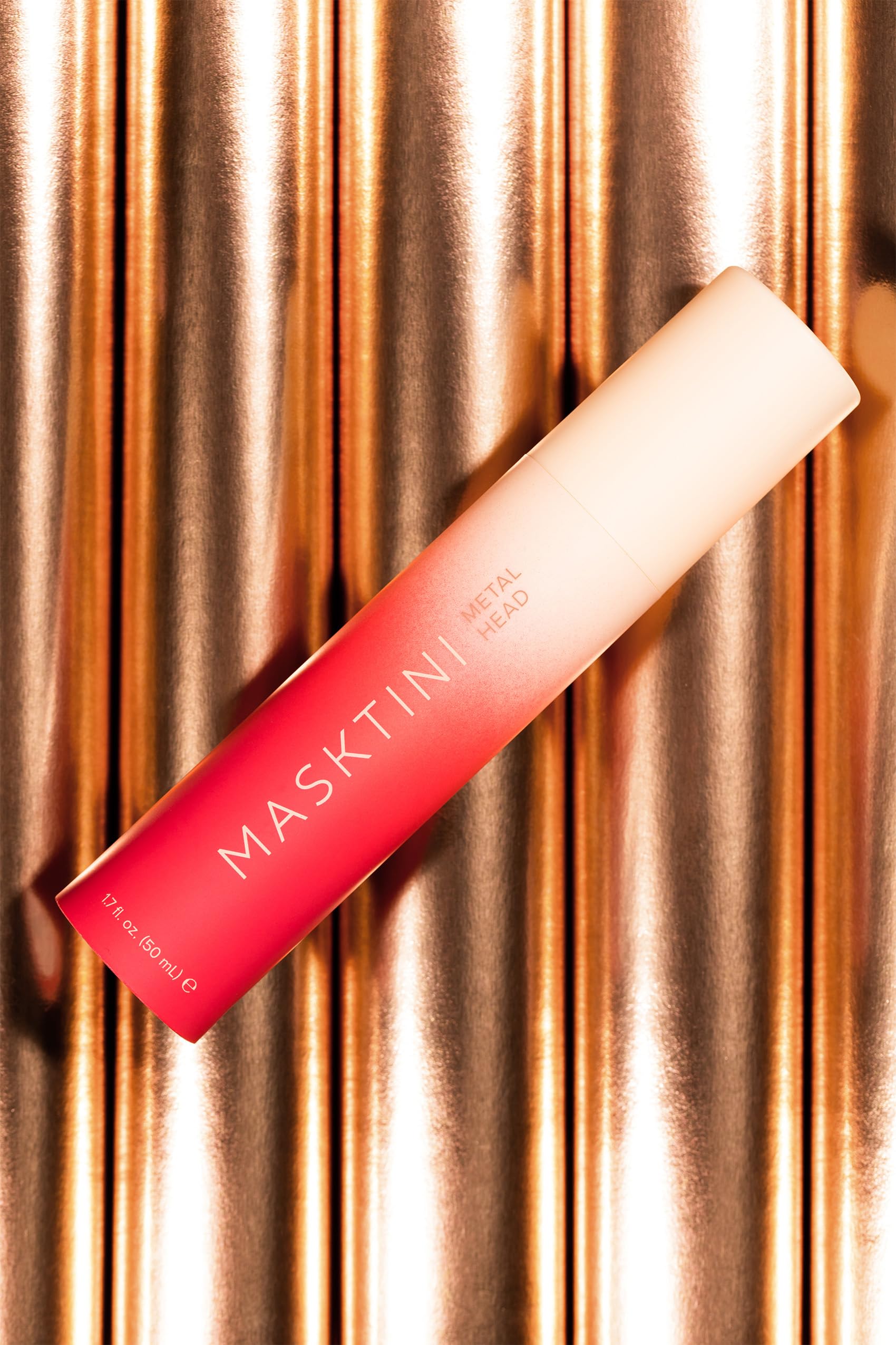 Masktini Metal Head Gold Brightening Mask, 1.7 Oz - Vitamin C Face Mask - Hydrating Face Mask - Skin Care For Dry And Dull Skin